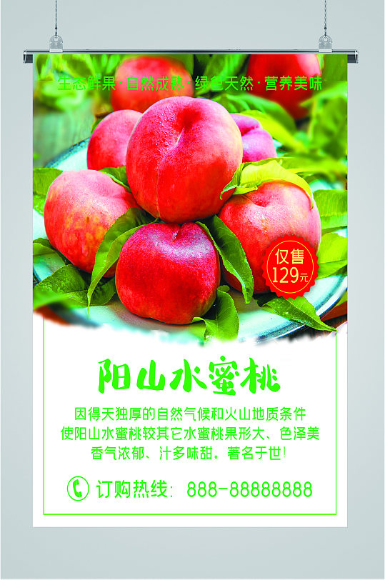 阳山水蜜桃水果海报