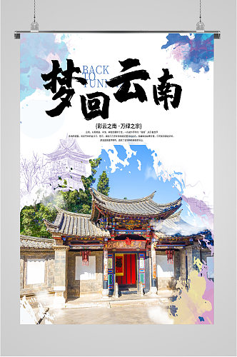 云南美景旅游海报