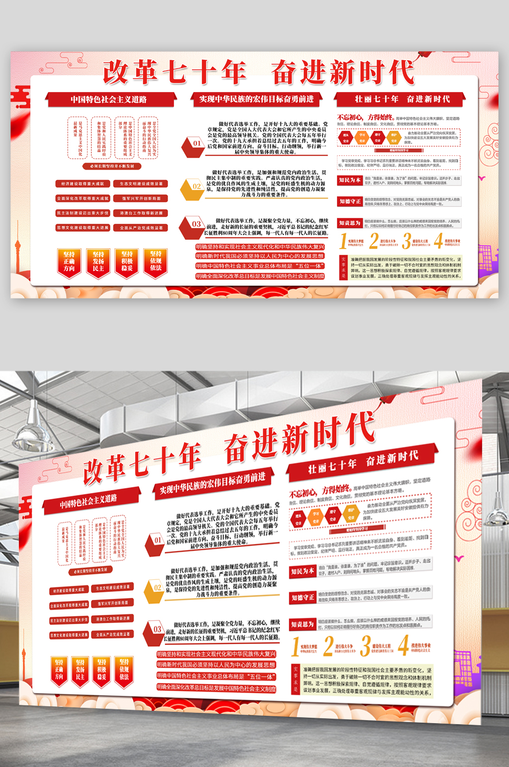 改革开放奋进展板素材