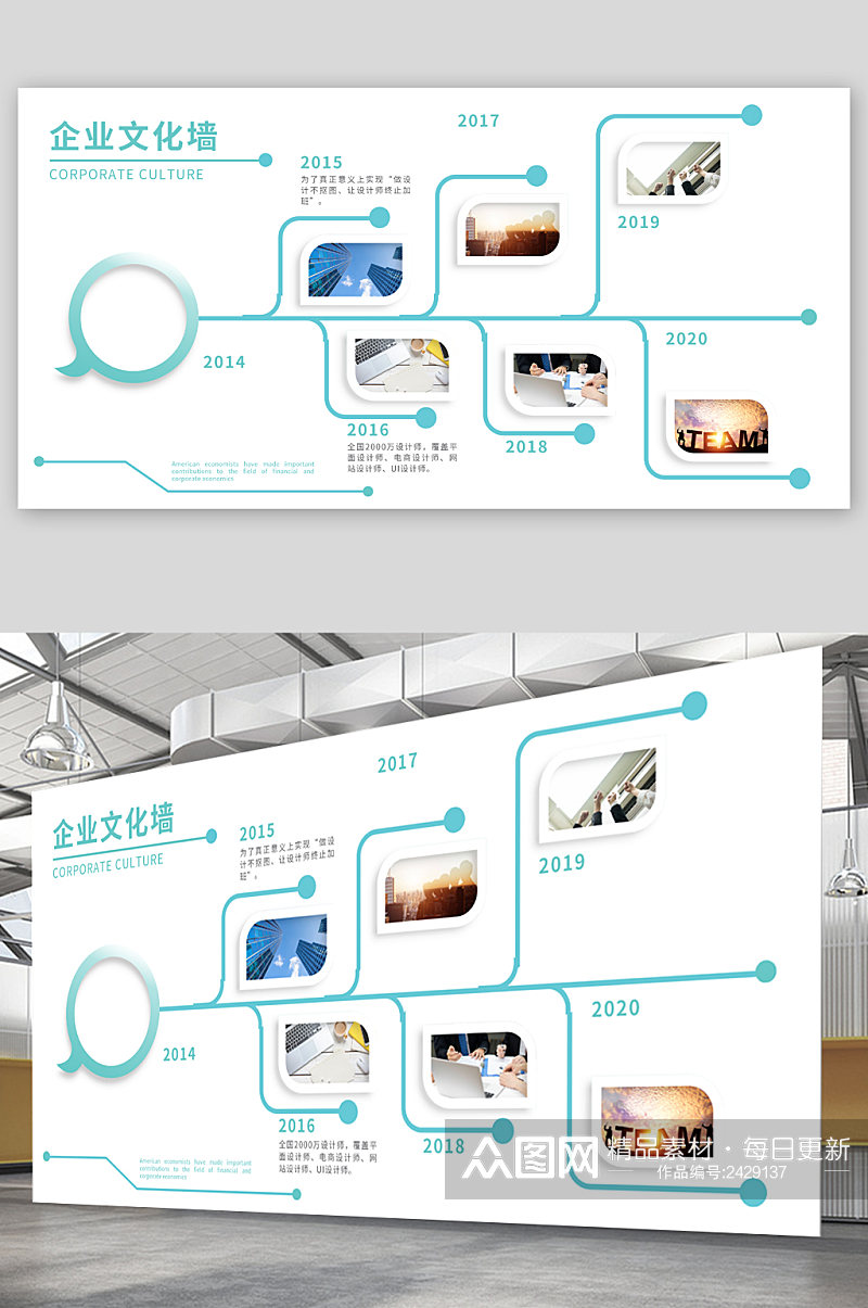 企业简介文化墙展板素材