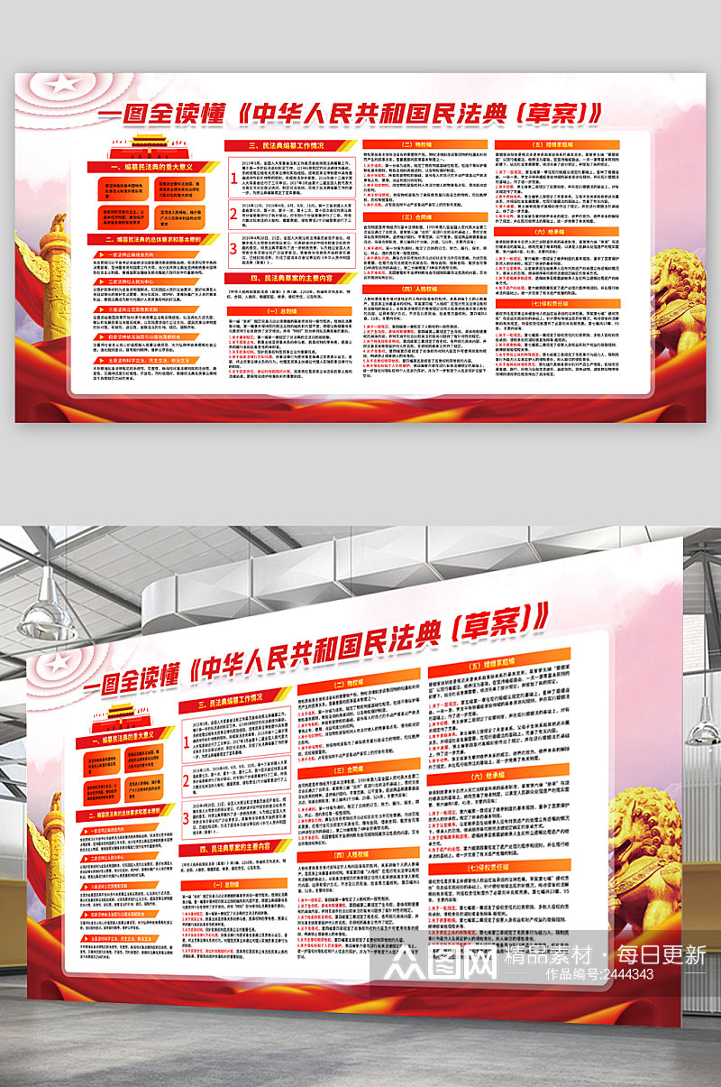 读懂中华人民共和国民法典草案展板素材