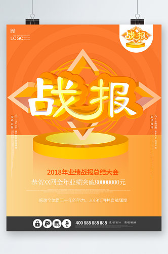 战报企业年度总结大会海报