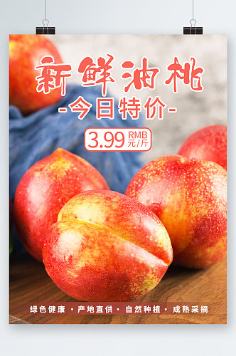 新鲜油桃今日特价海报