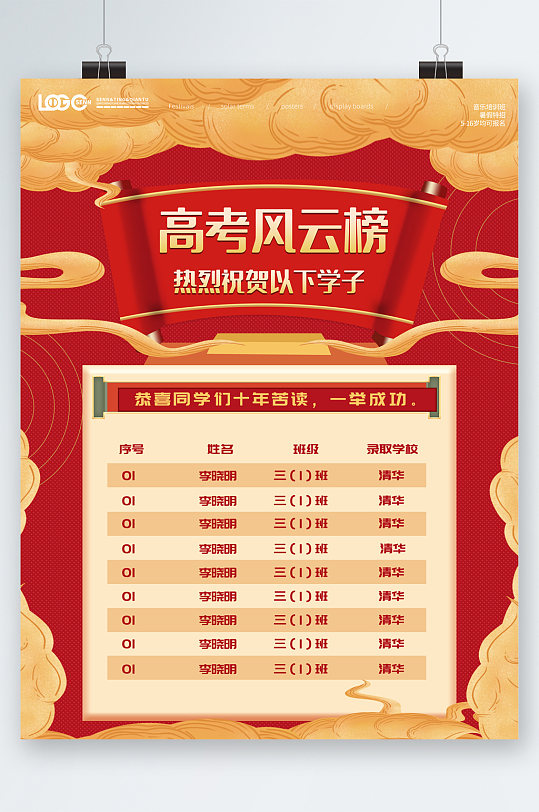 祝贺高考海报图片-祝贺高考海报设计素材-祝贺高考海报模板下载