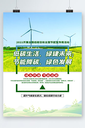低碳生活绿色发展宣传海报