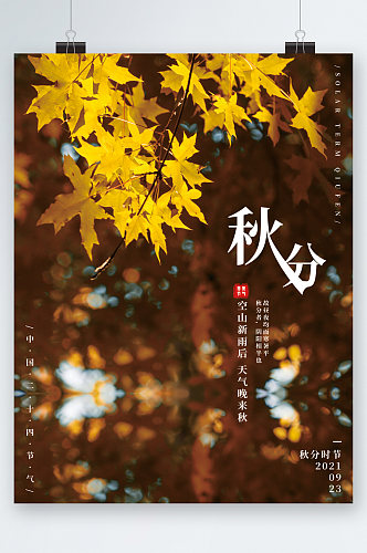 秋风传统节气海报