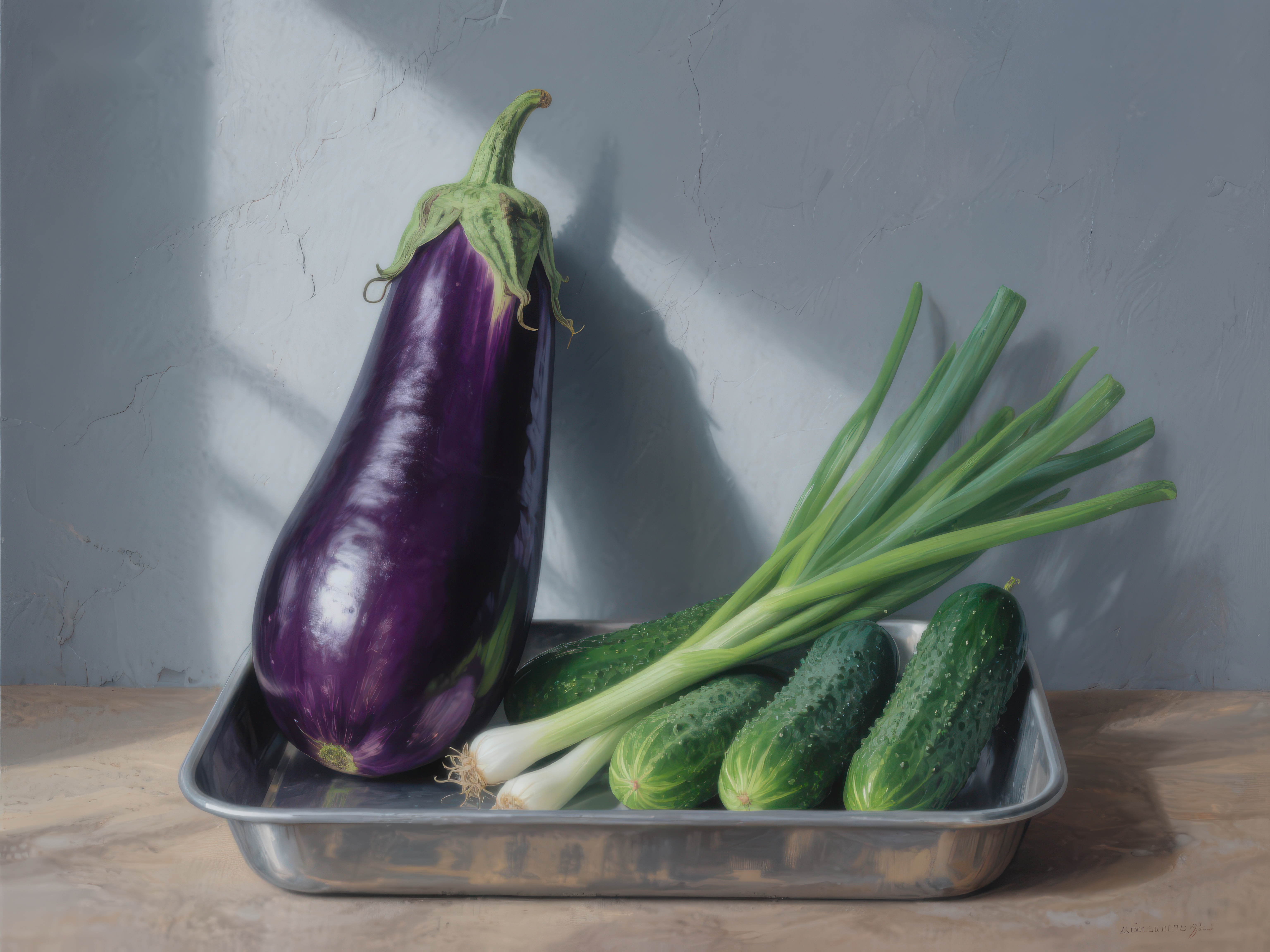 盘中的茄子与黄瓜素材