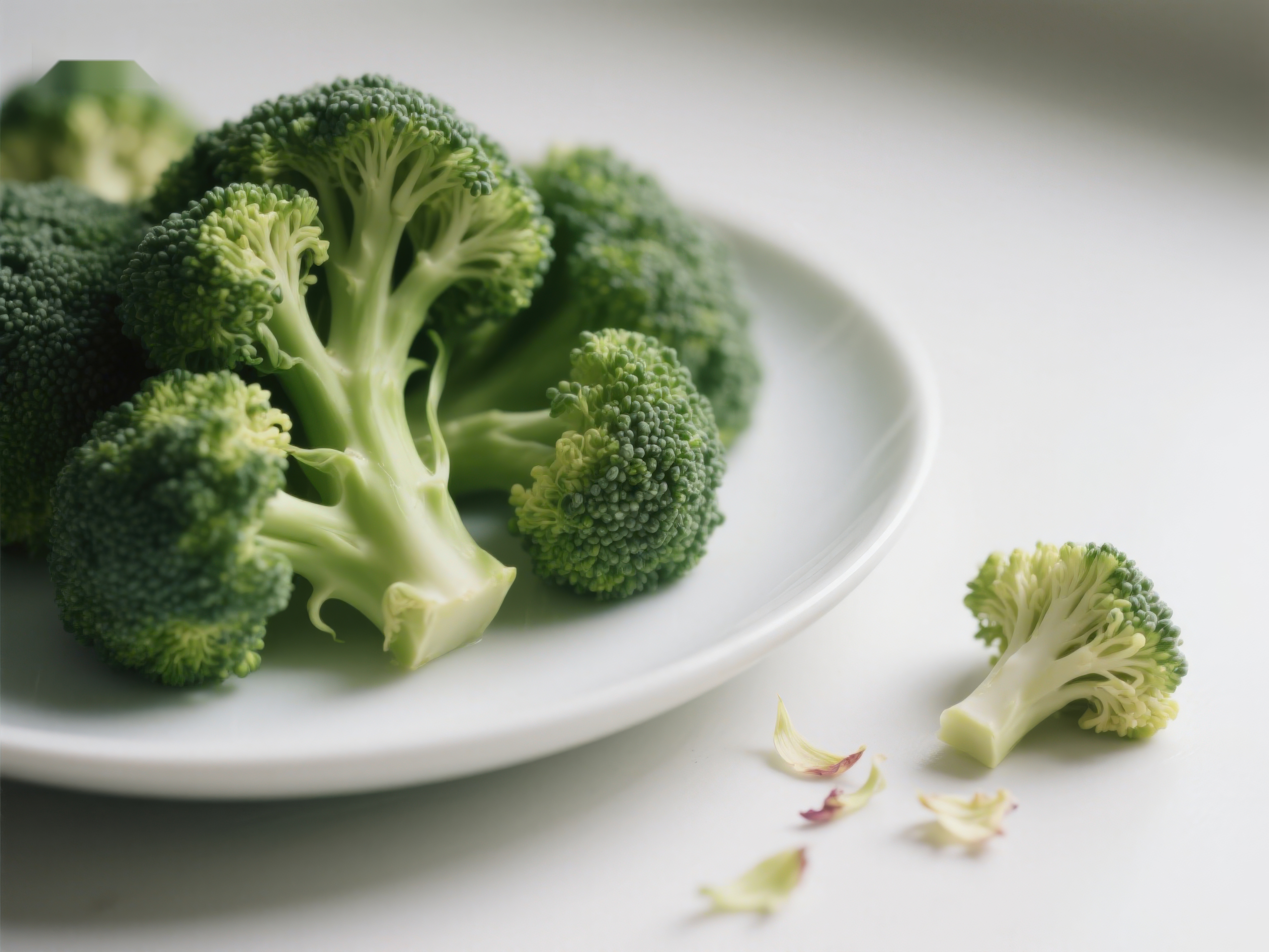 新鲜西兰花静置盘中素材