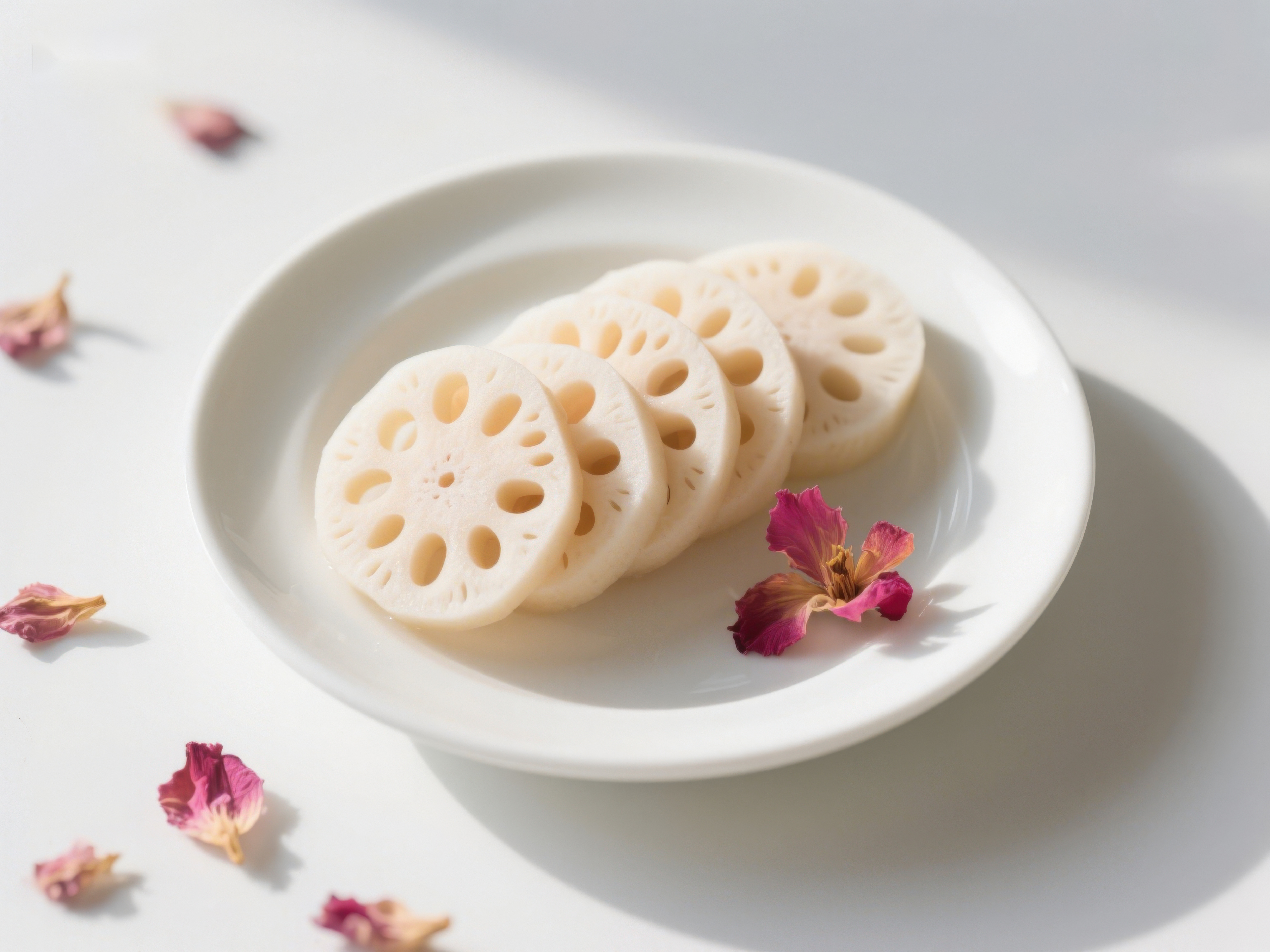 莲藕切片摆盘花瓣点缀素材