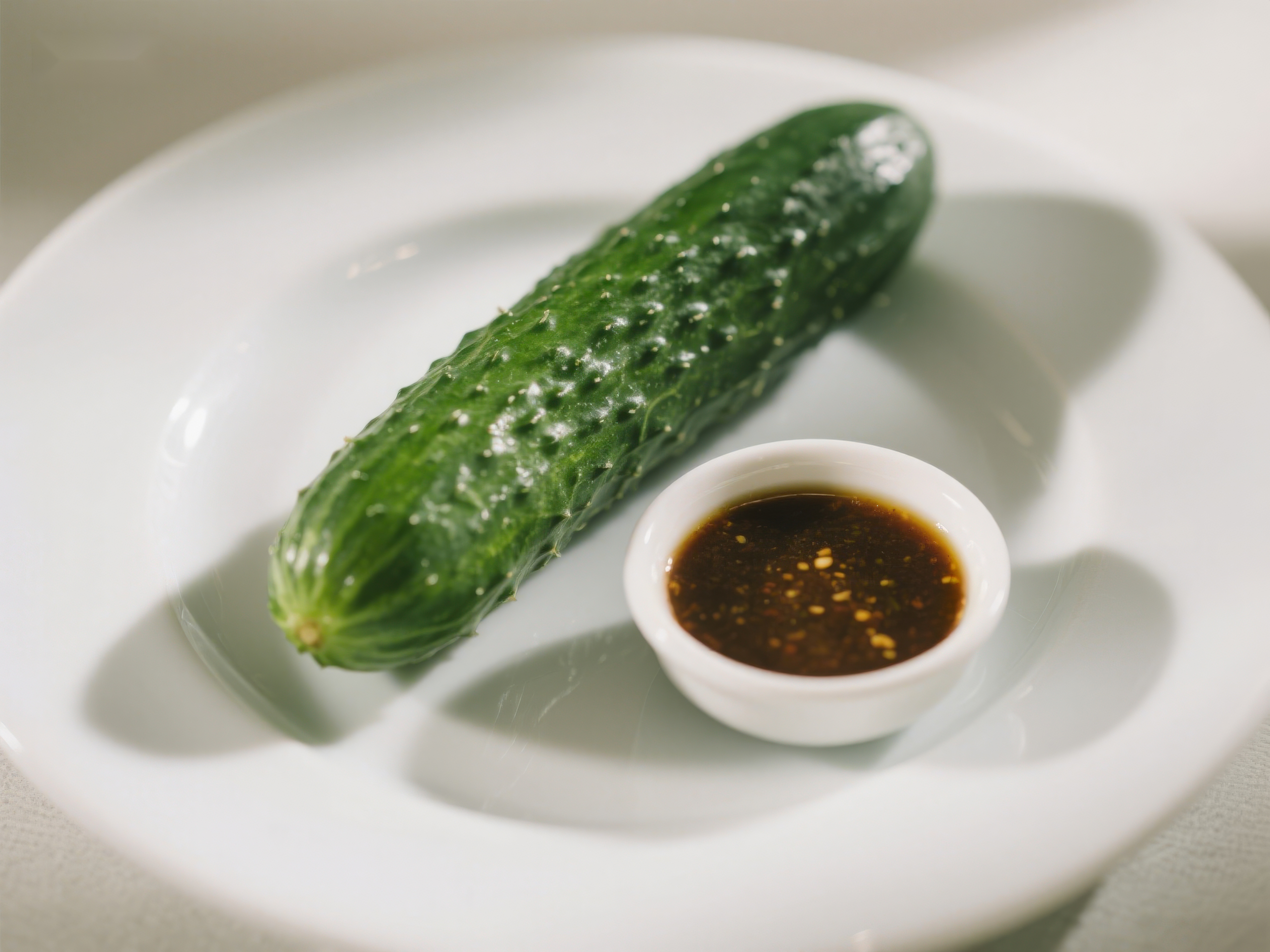 新鲜黄瓜配蘸酱简约美食素材