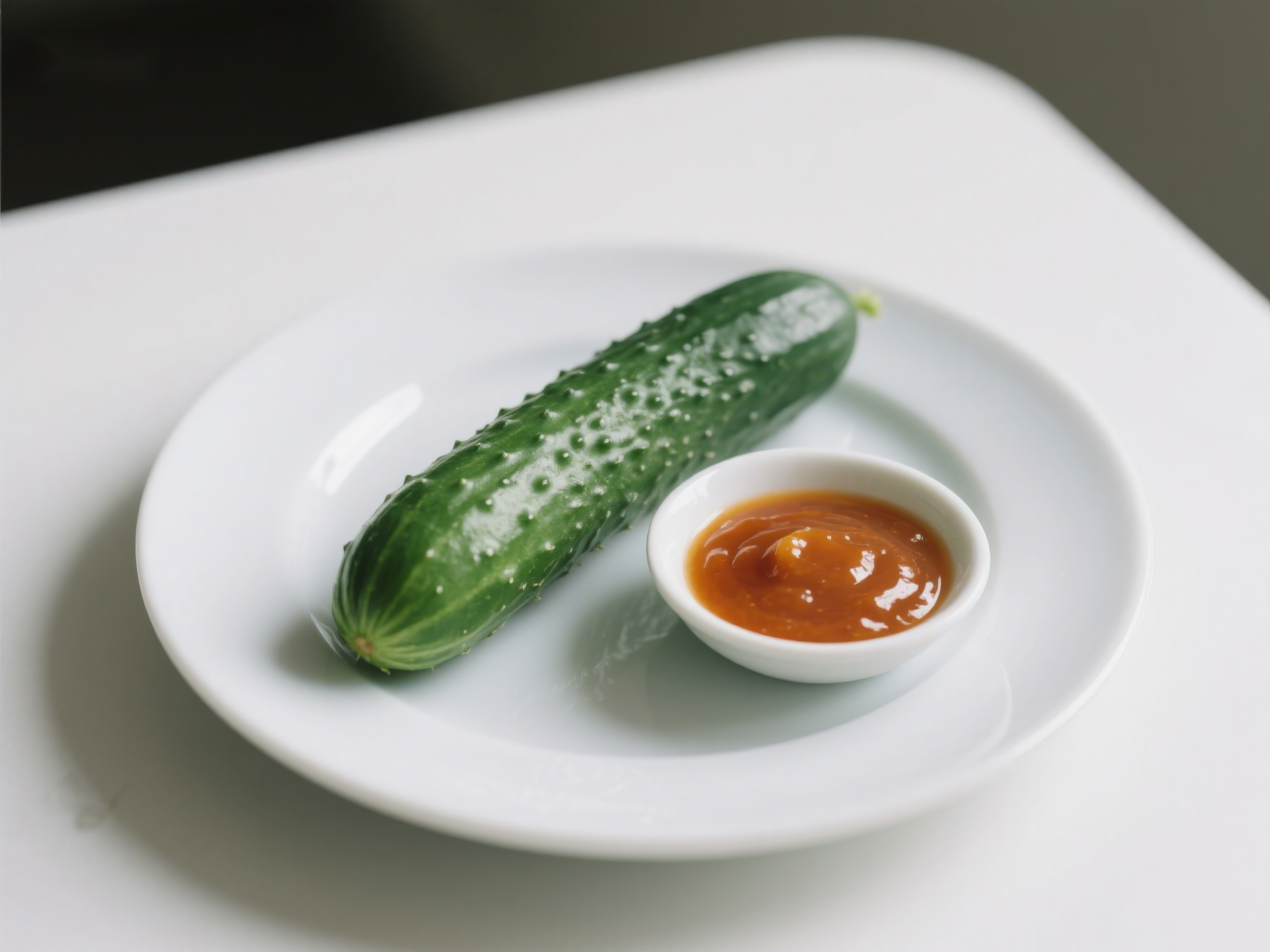 黄瓜配酱料简洁美食摆盘素材
