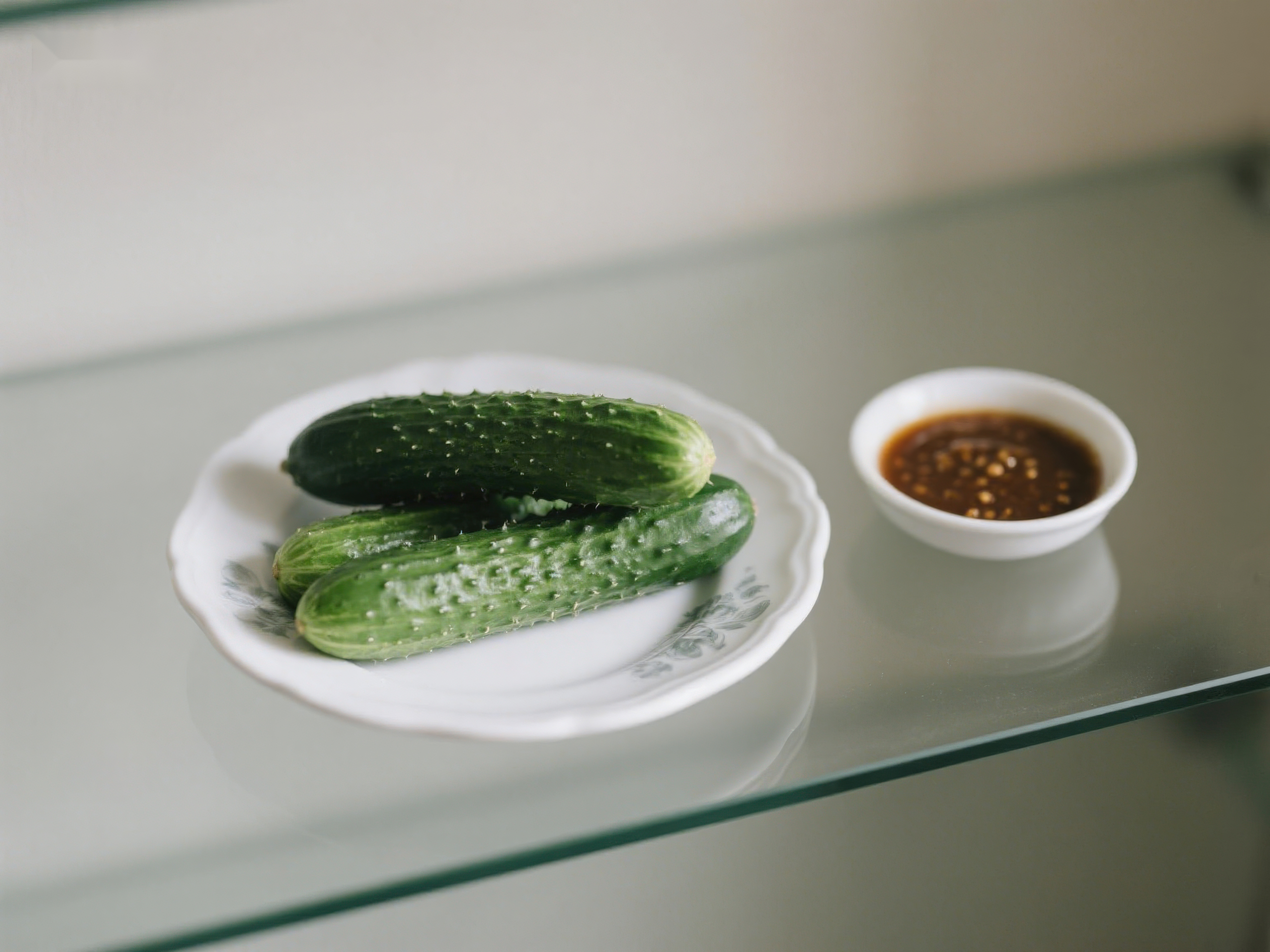 黄瓜配蘸料清新美食素材