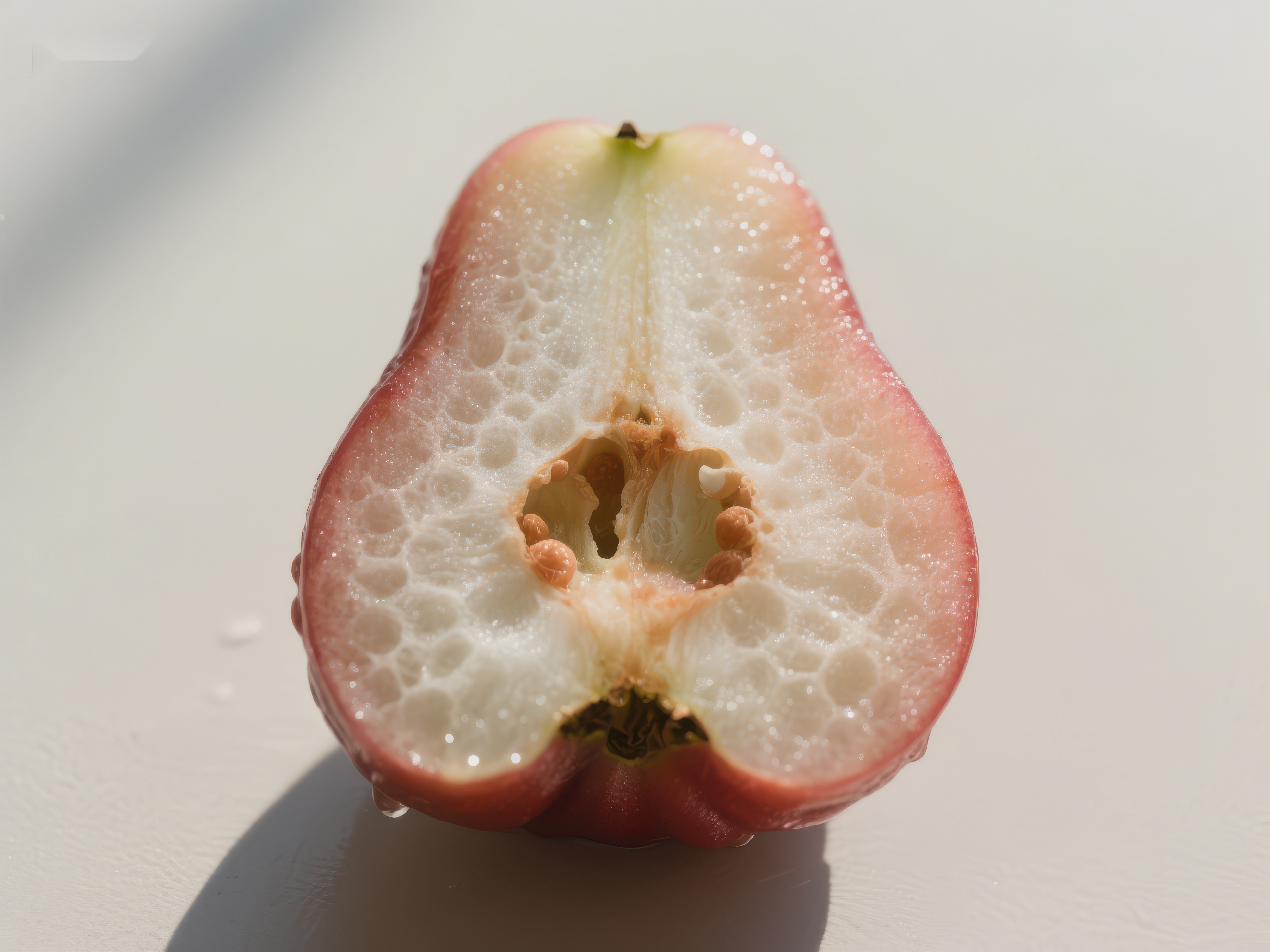 切开的莲雾果实特写素材