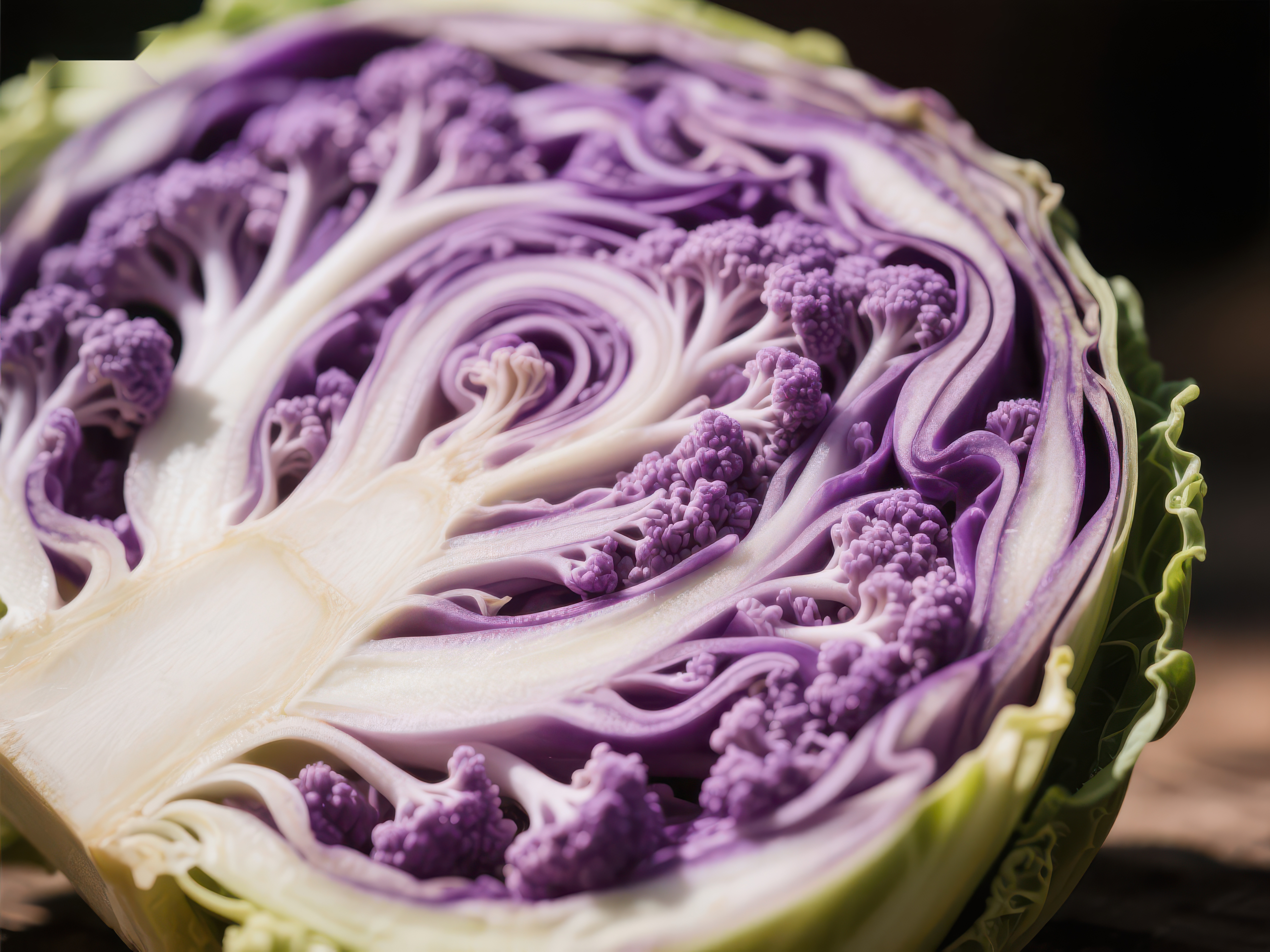 紫色花椰菜的细腻纹理素材