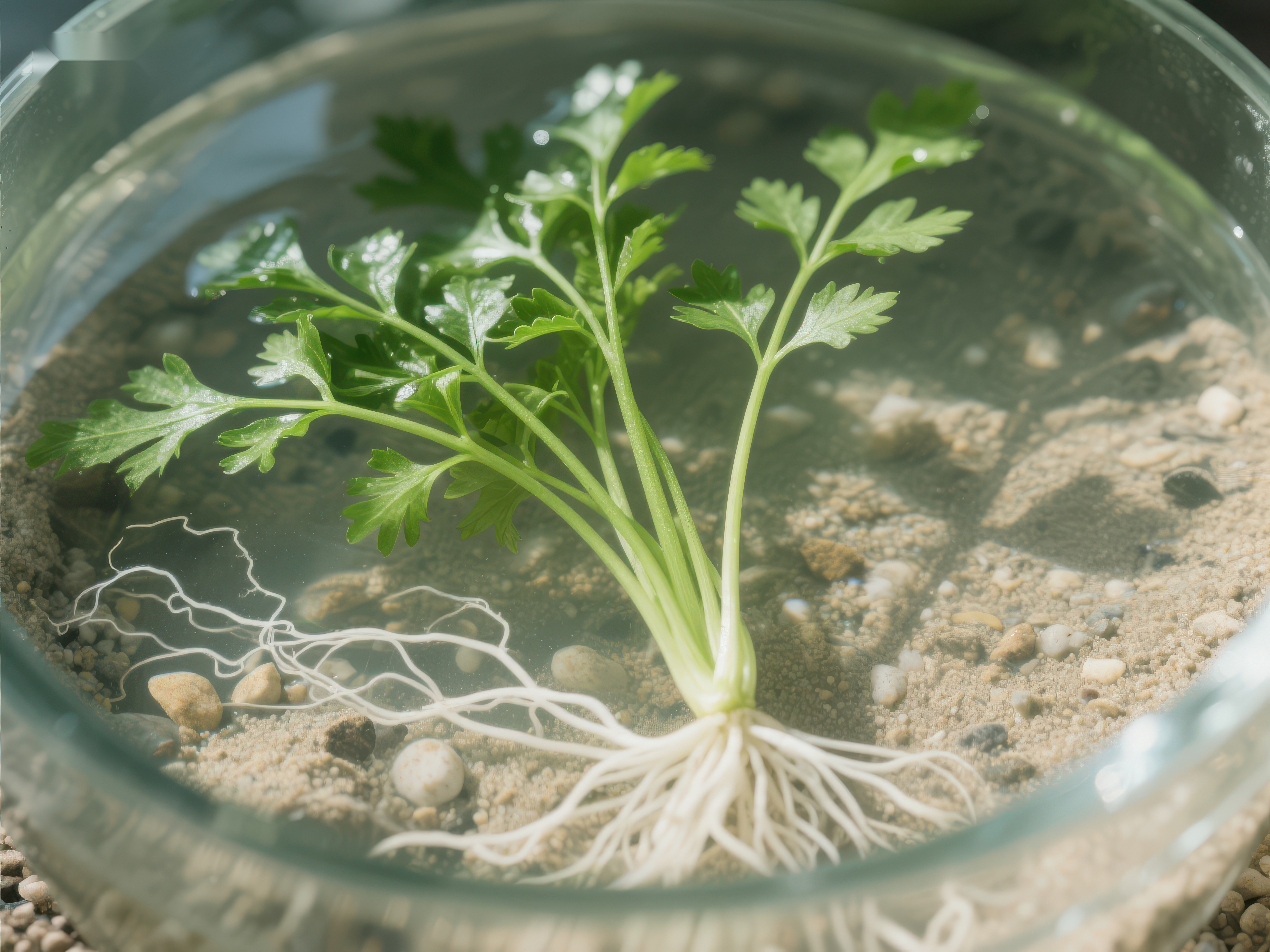 植物根系在透明容器中的生长观察素材