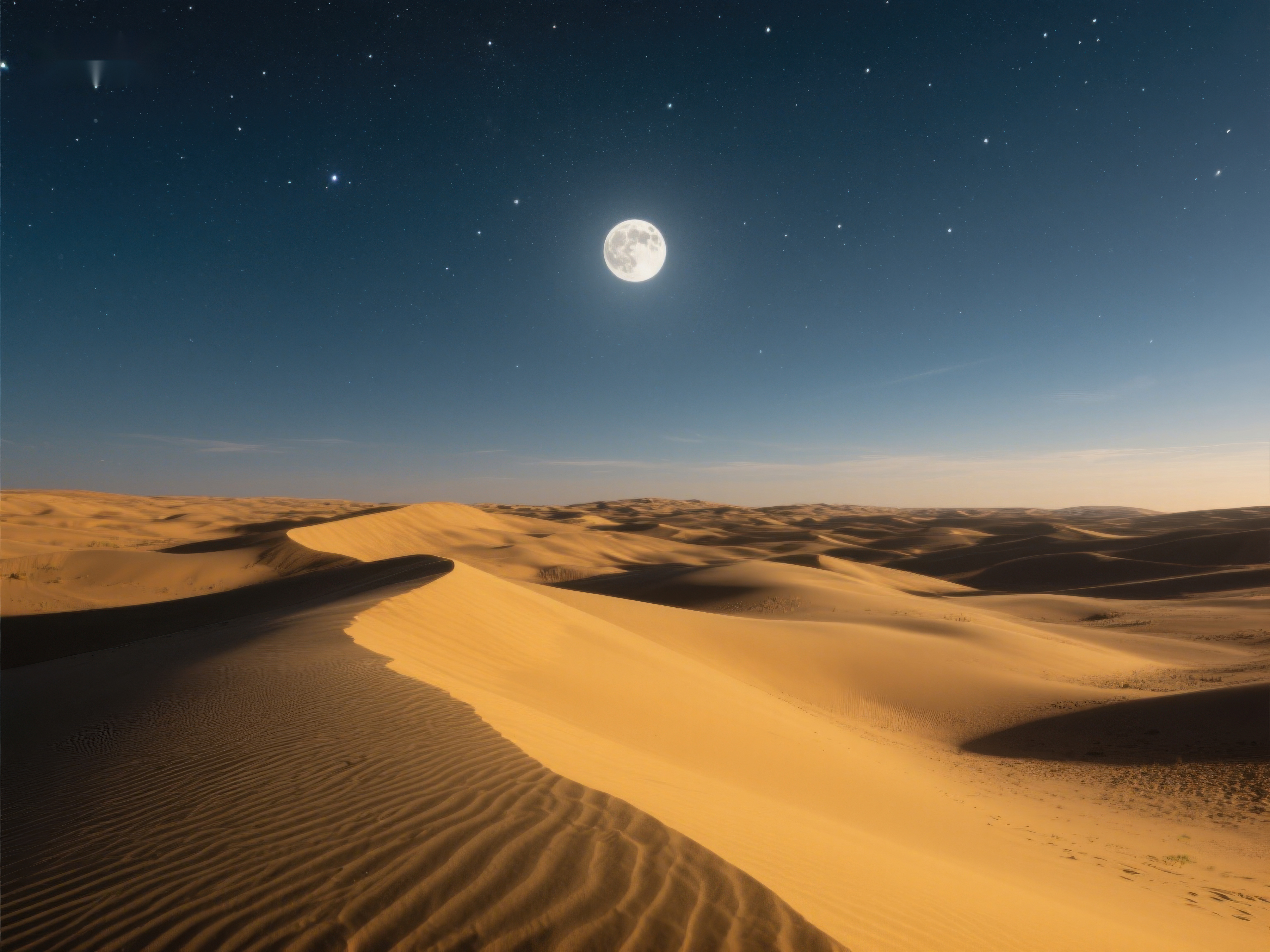 月夜沙漠星辰闪烁素材