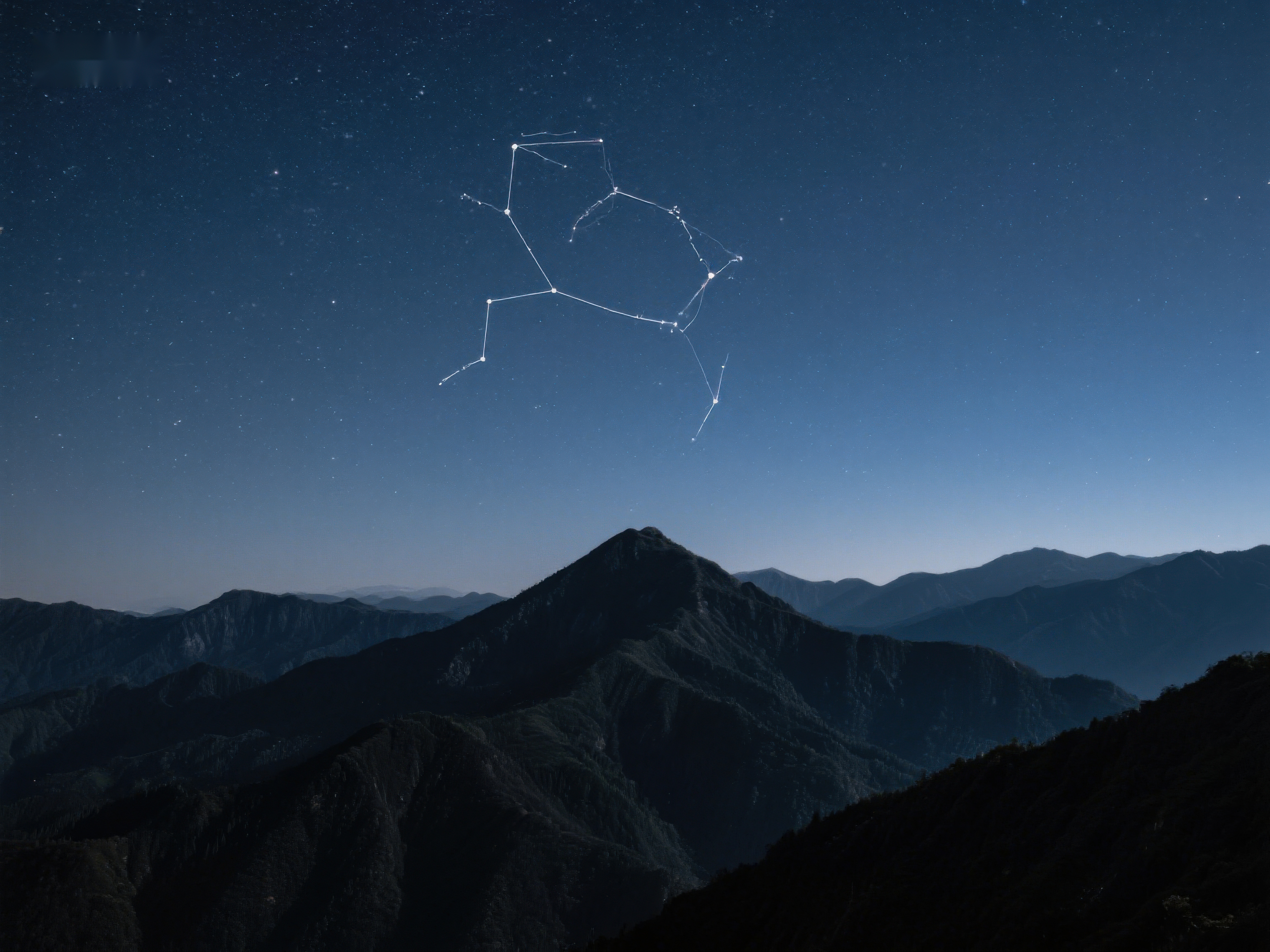 夜空星辰与山峦剪影素材