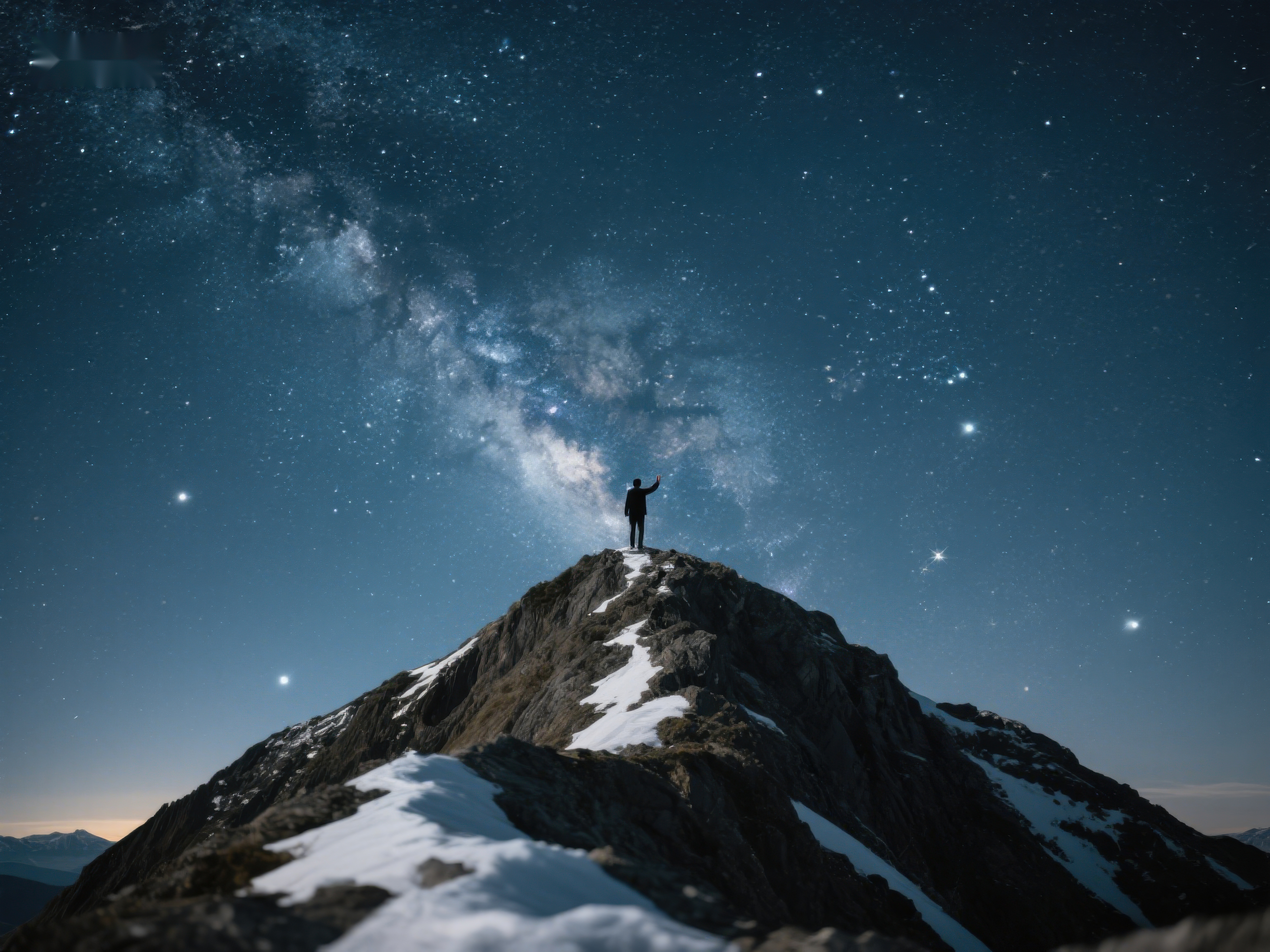 山顶夜景仰望星空素材