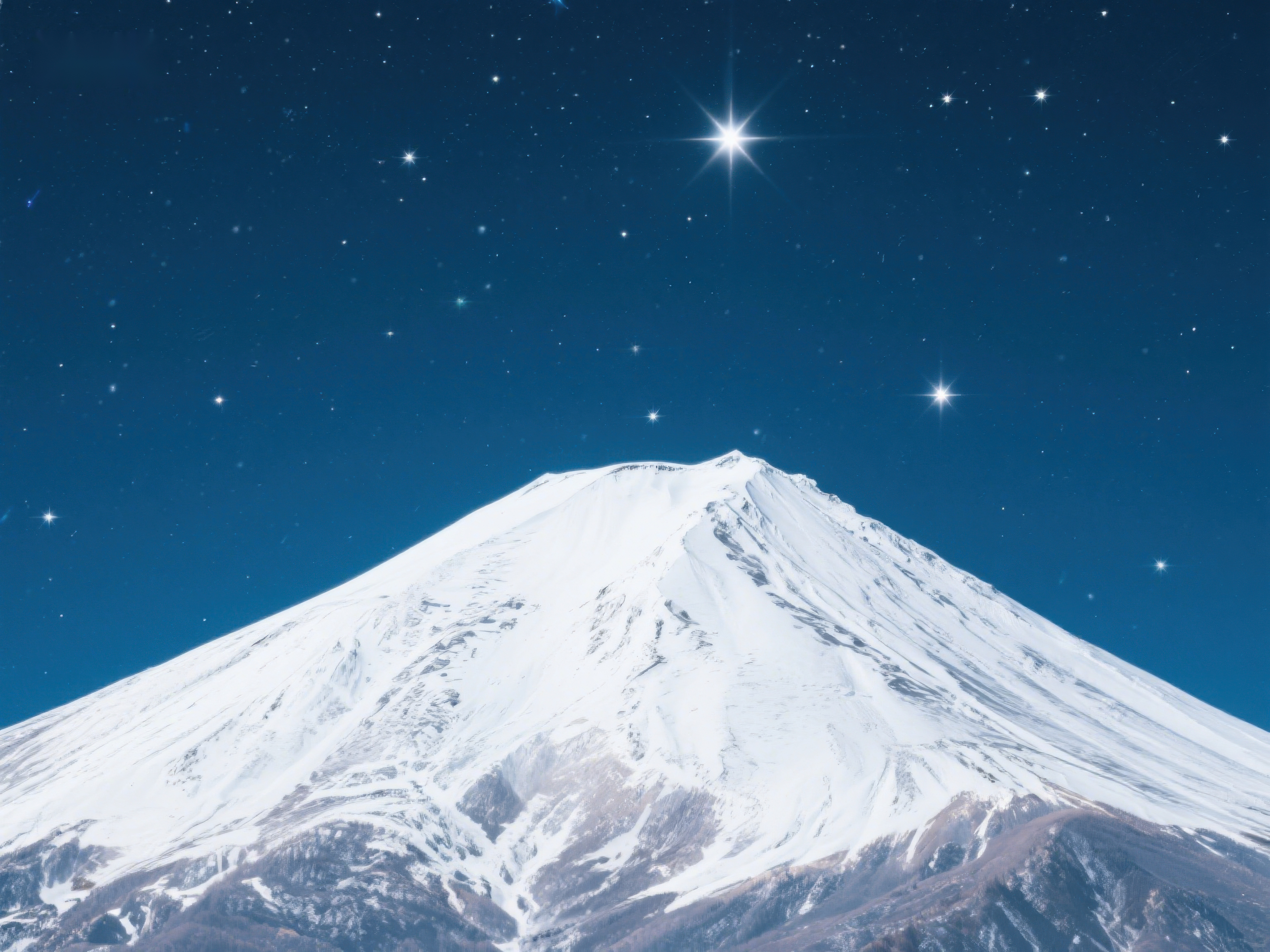 雪山夜景星光璀璨素材