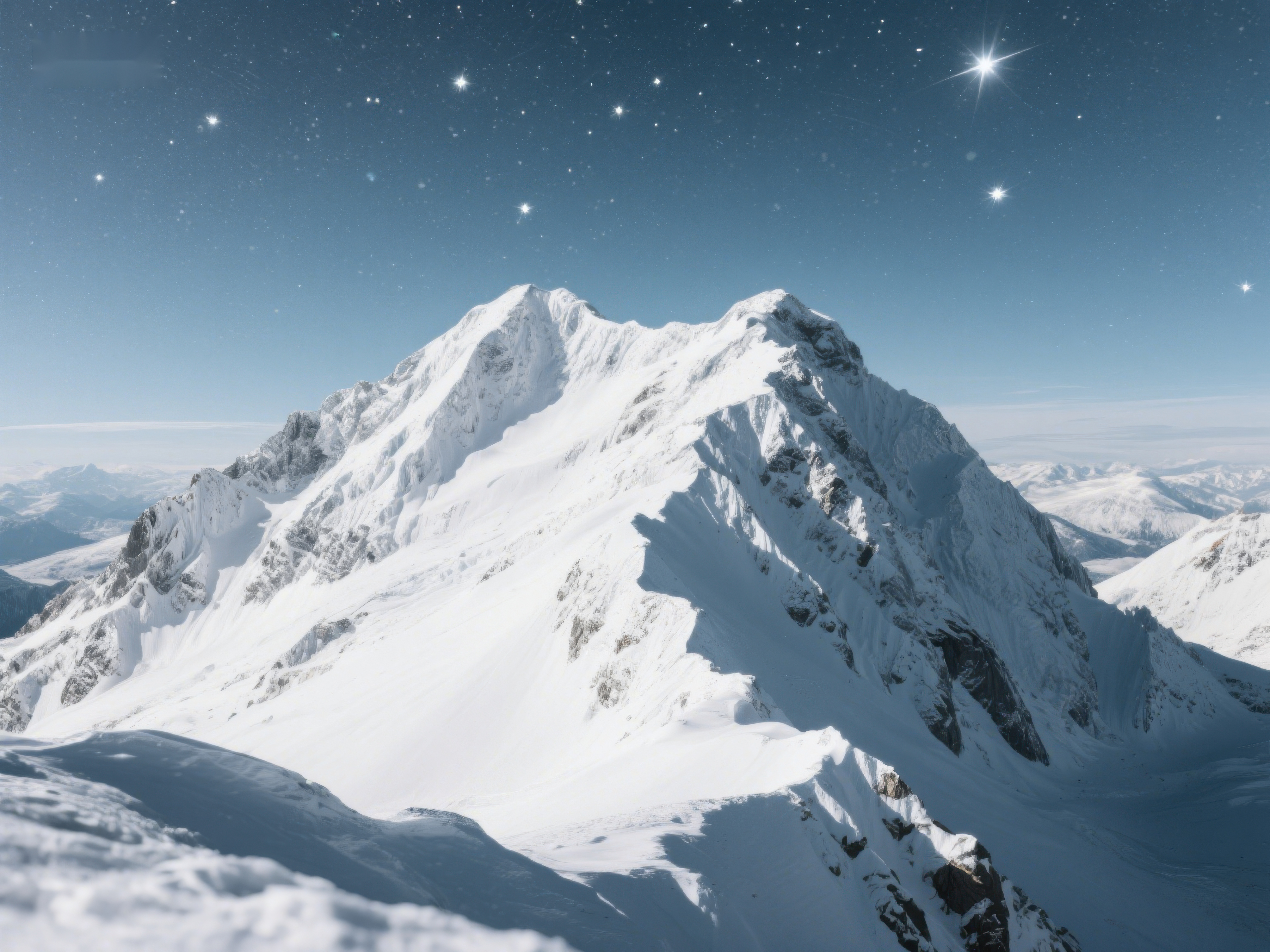 雪山之巅星空璀璨素材