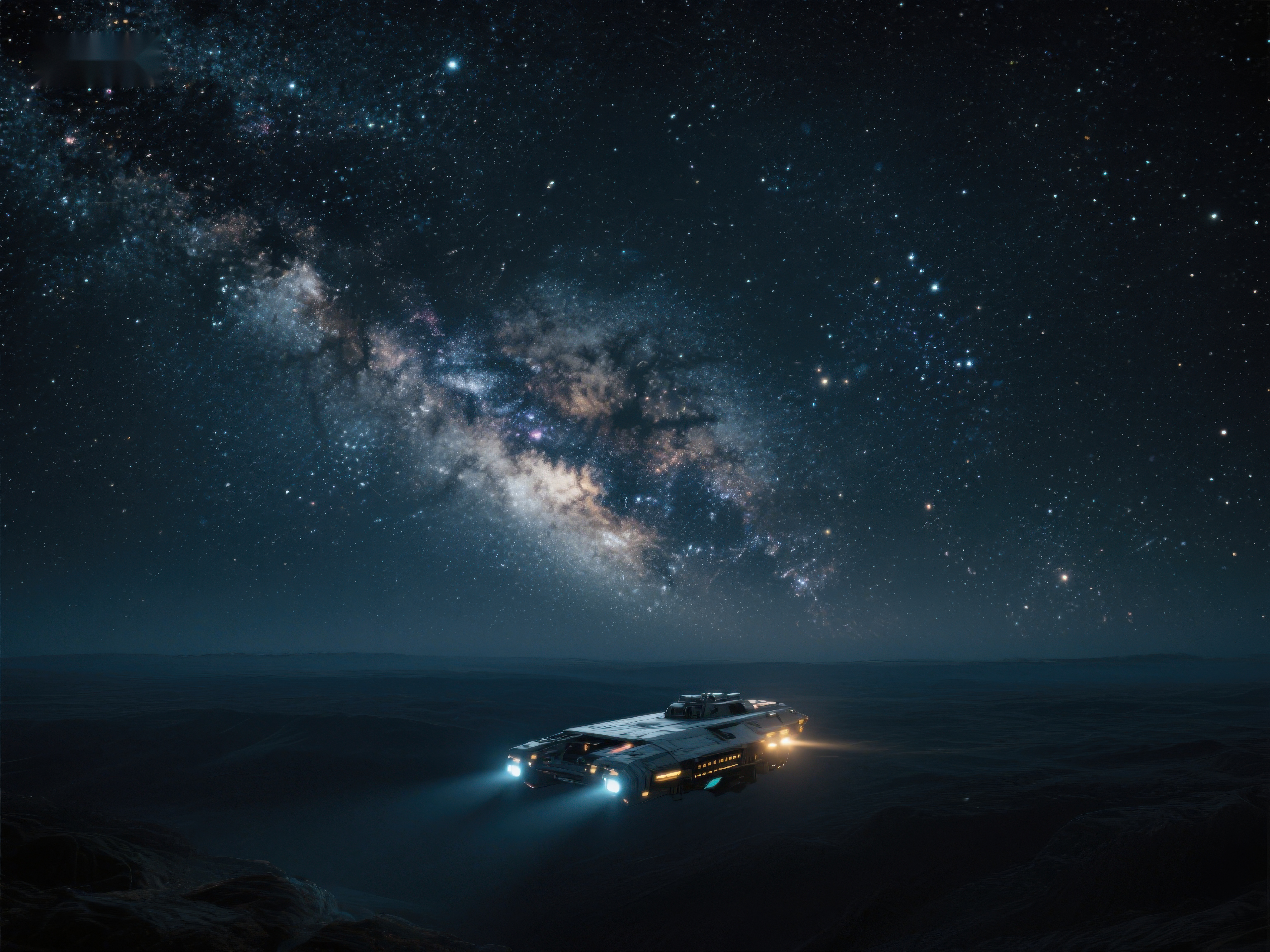 夜空下的未来车辆素材