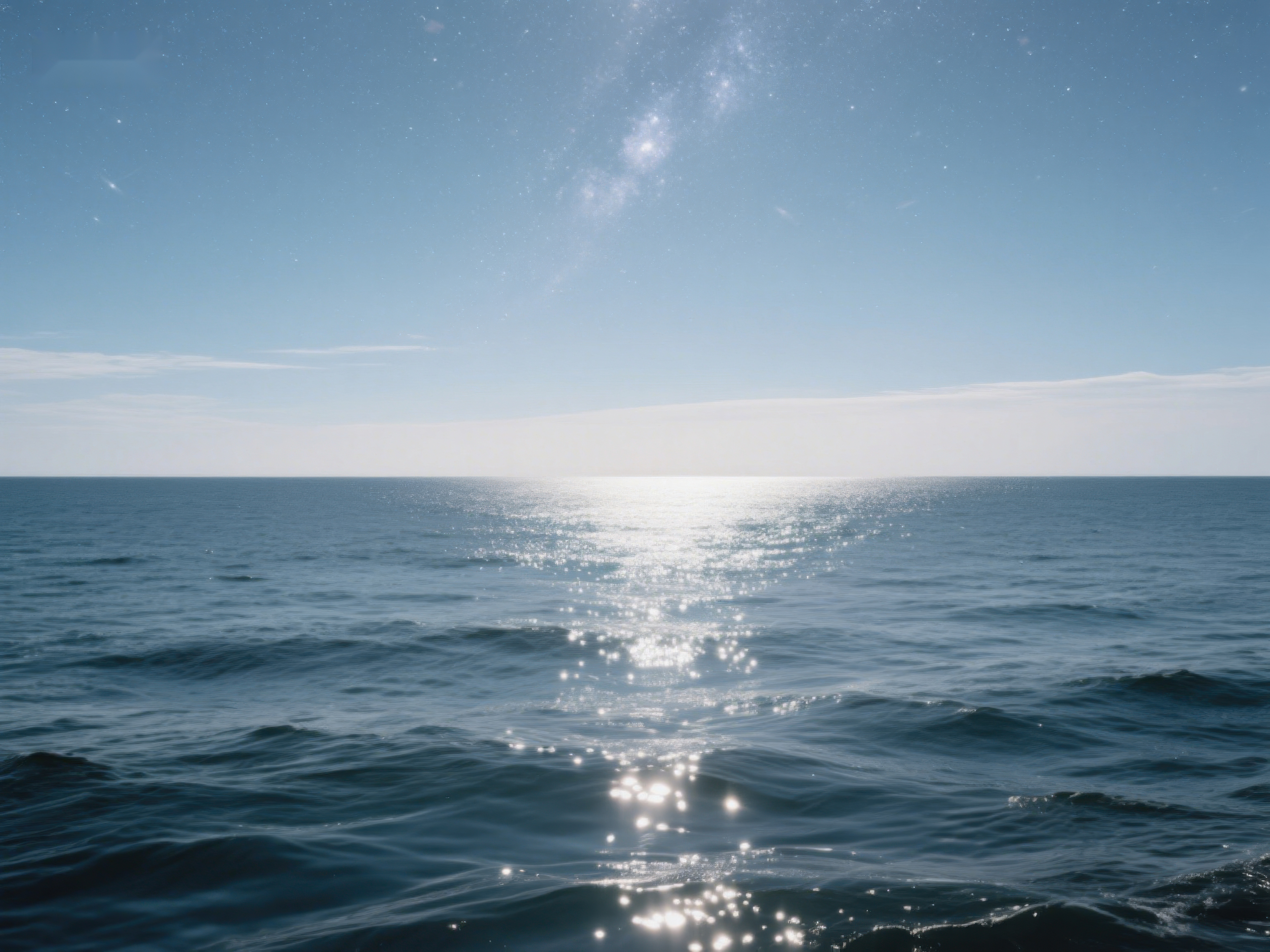 宁静海面与星光倒影素材