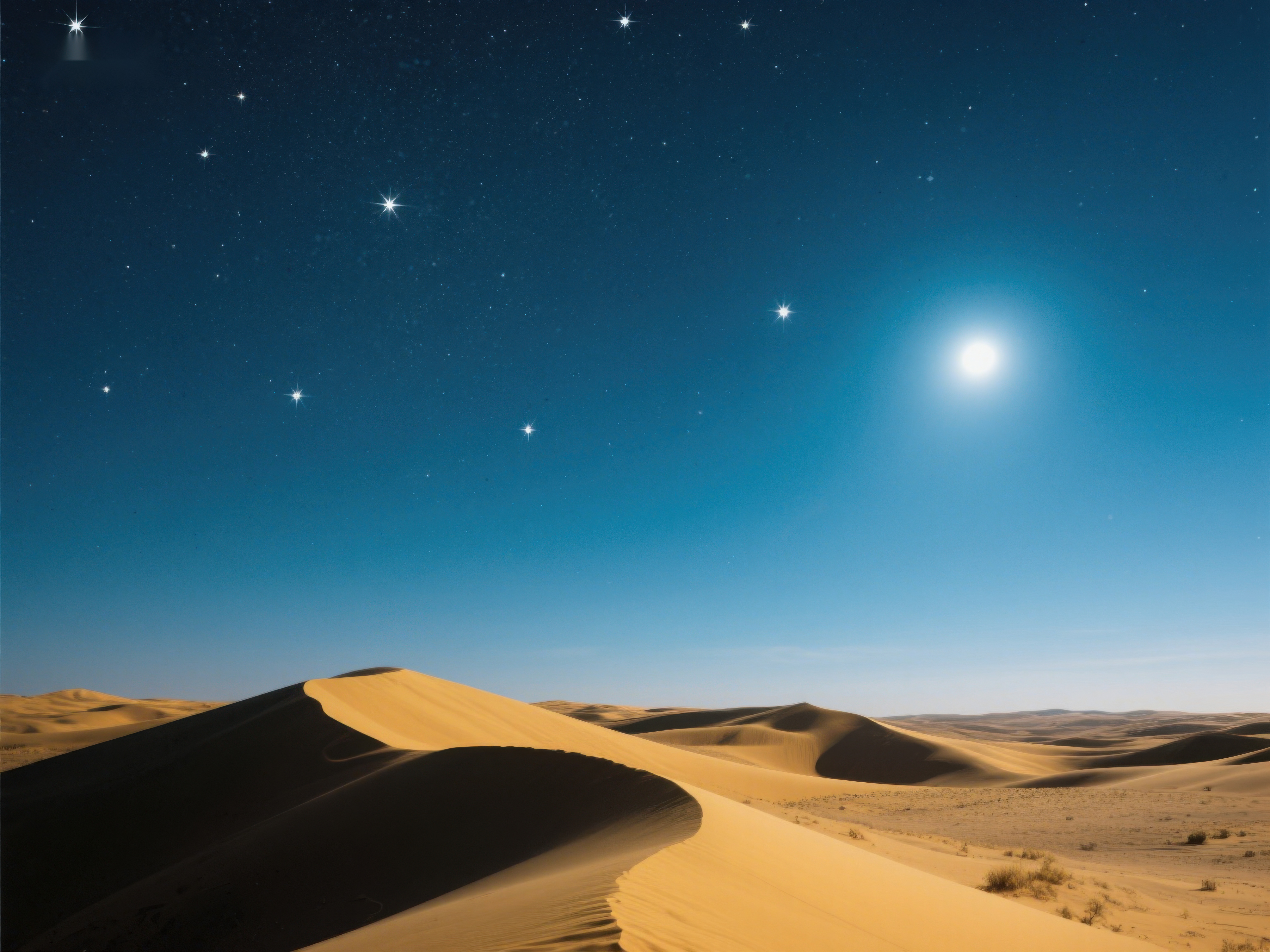 沙漠夜景星空璀璨素材