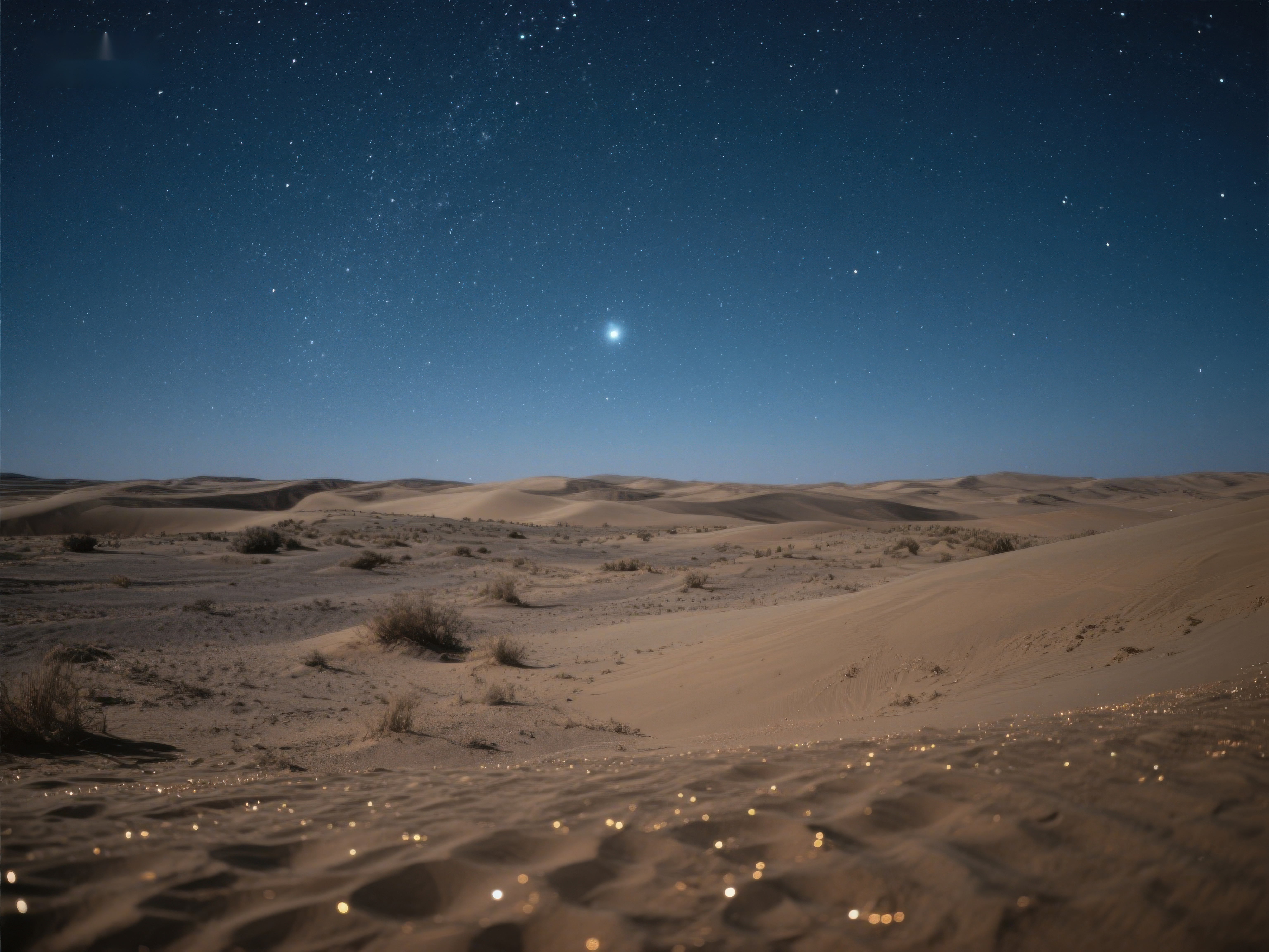 夜空下的沙漠星辰素材