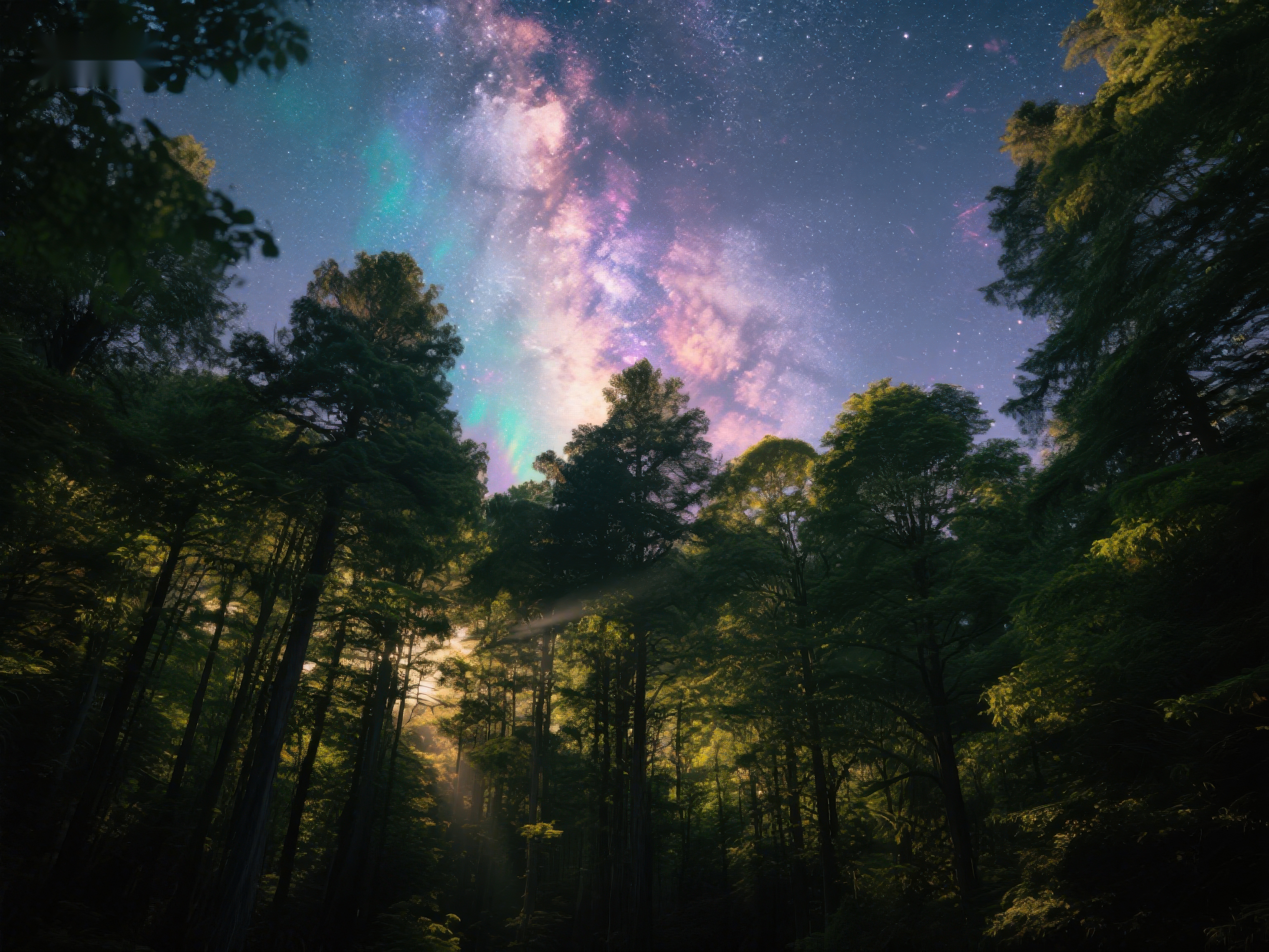 森林夜景与银河星空素材