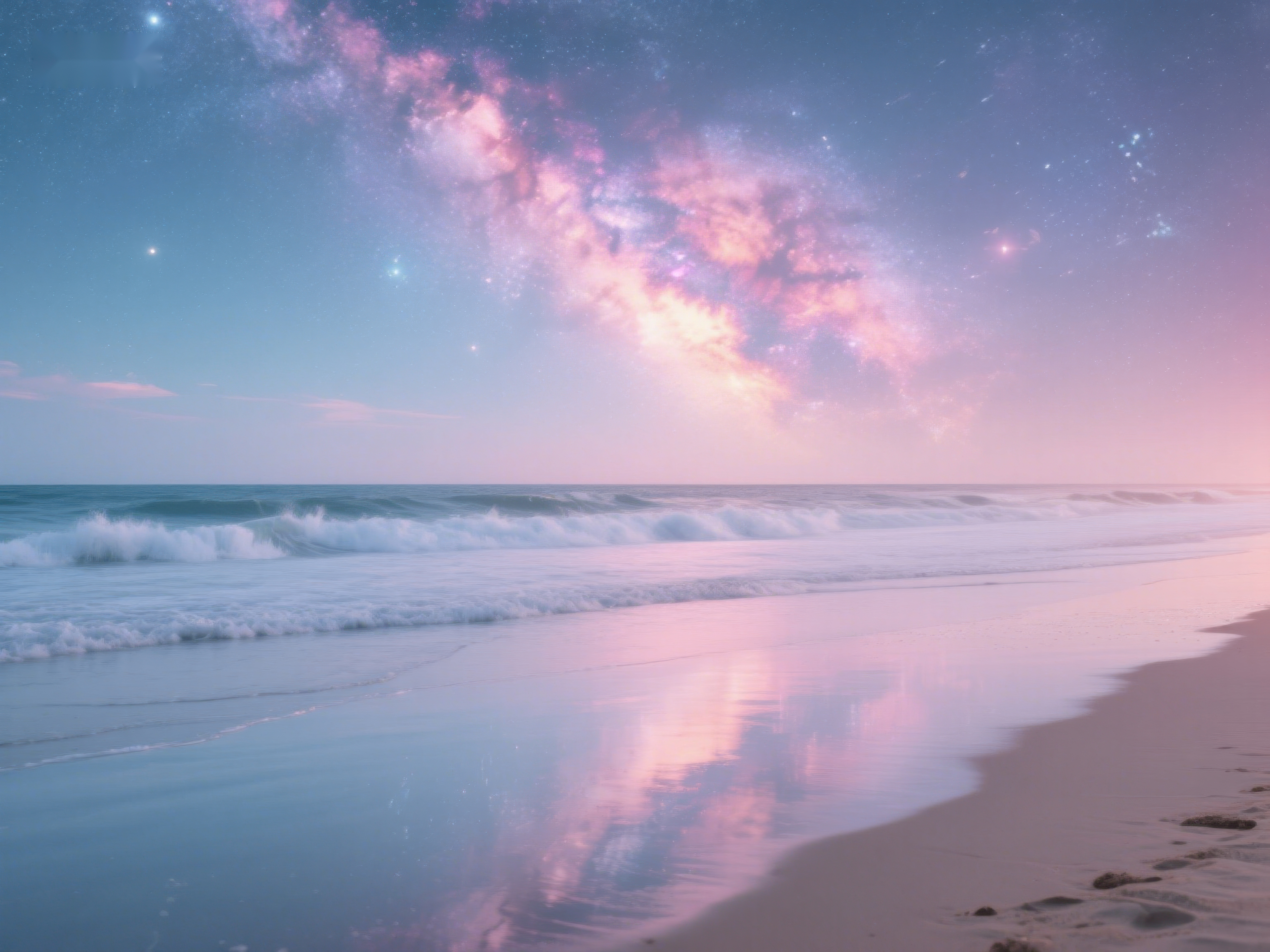 星空下的海滩美景素材