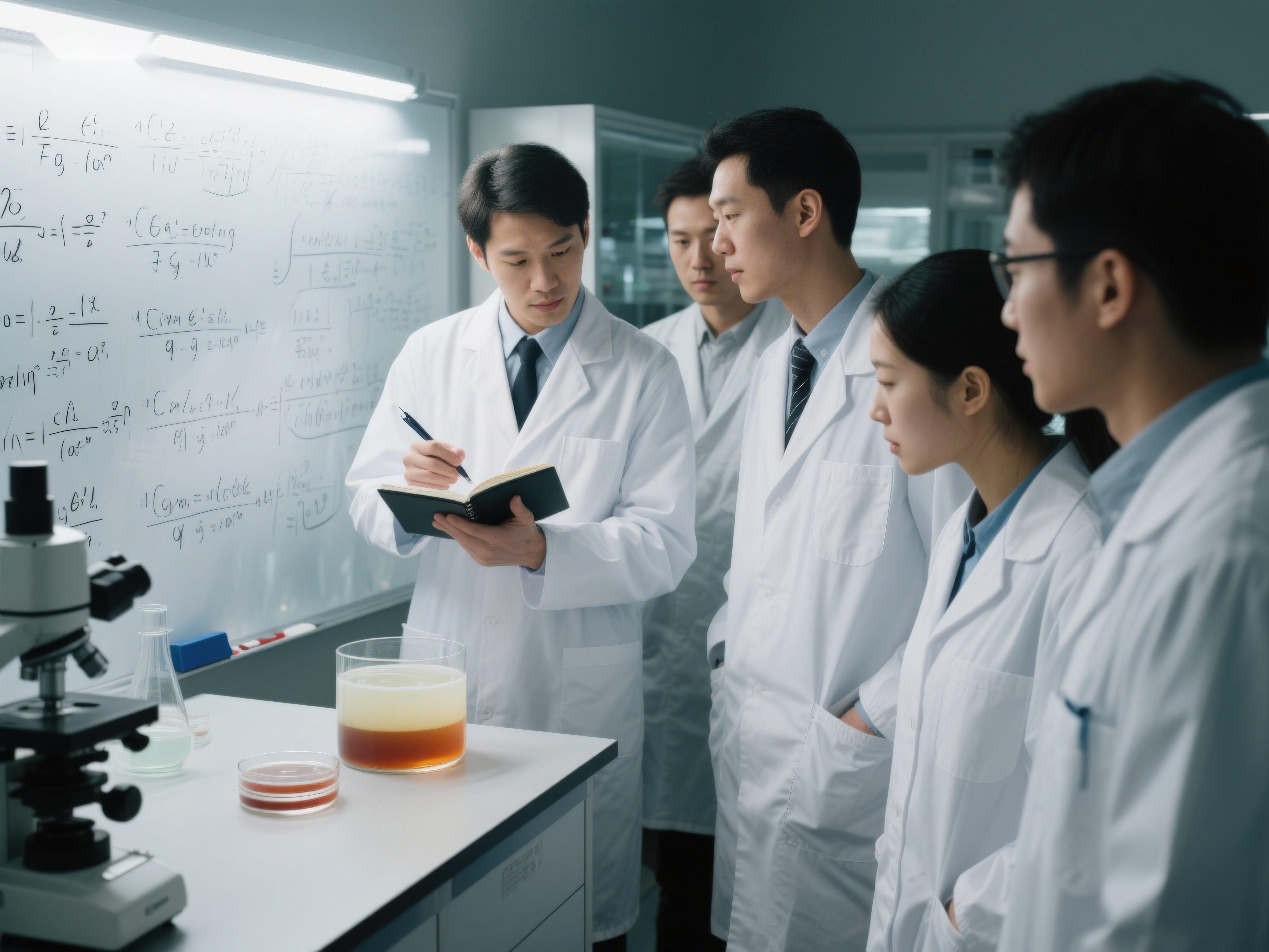 科学家团队在实验室进行研究素材