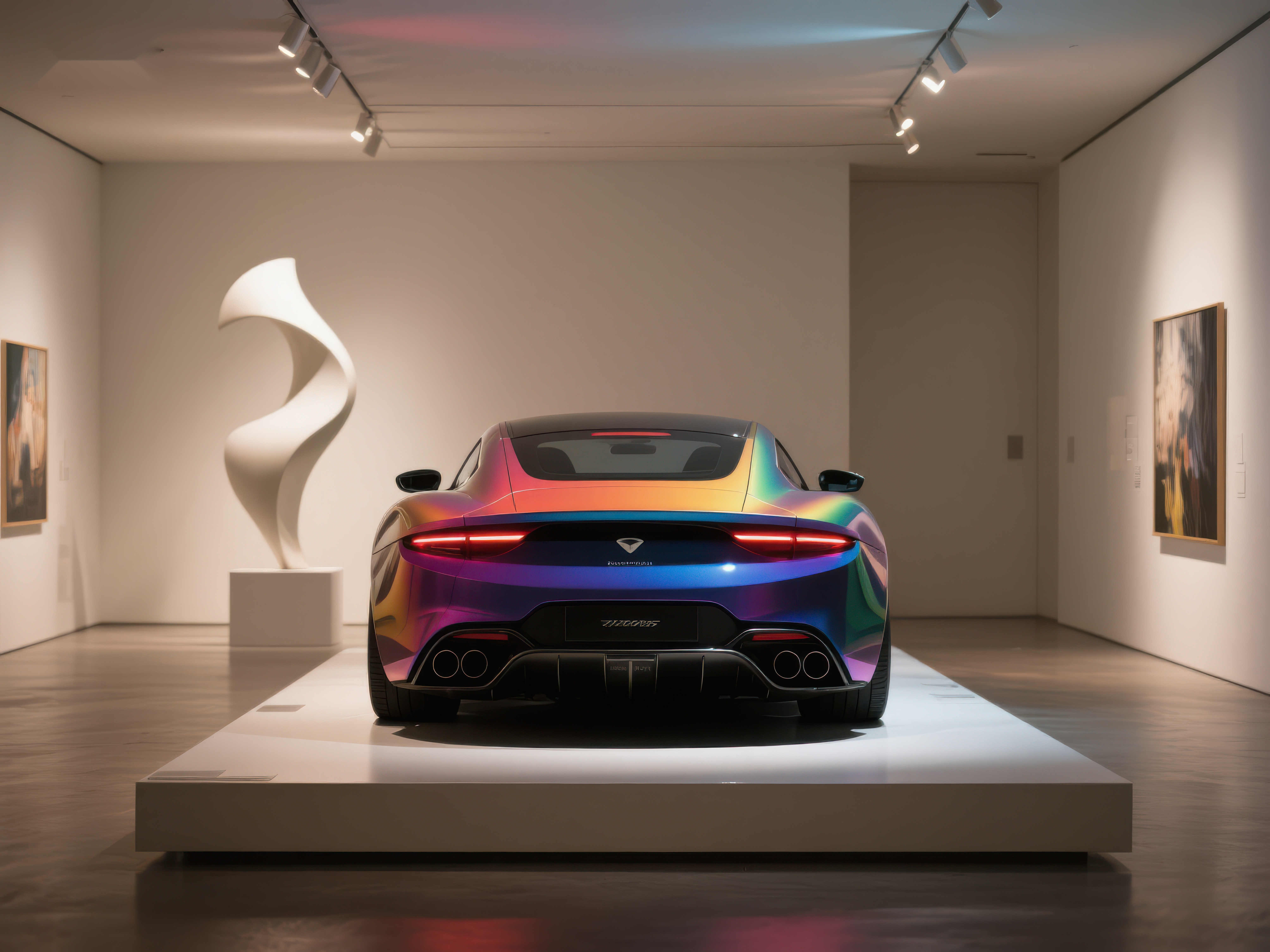 炫彩跑车展厅艺术展示素材