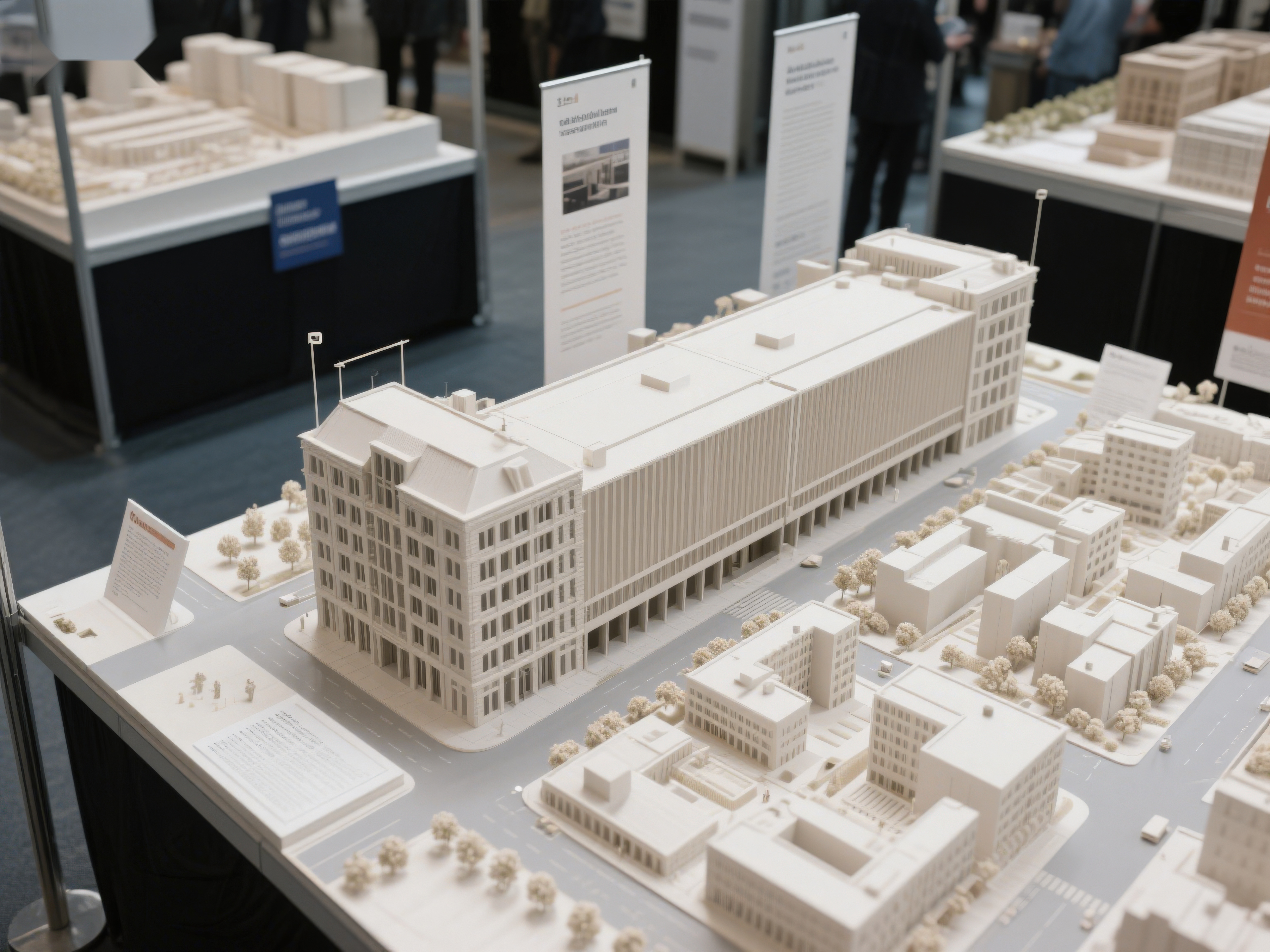 建筑模型展示城市规划与设计素材
