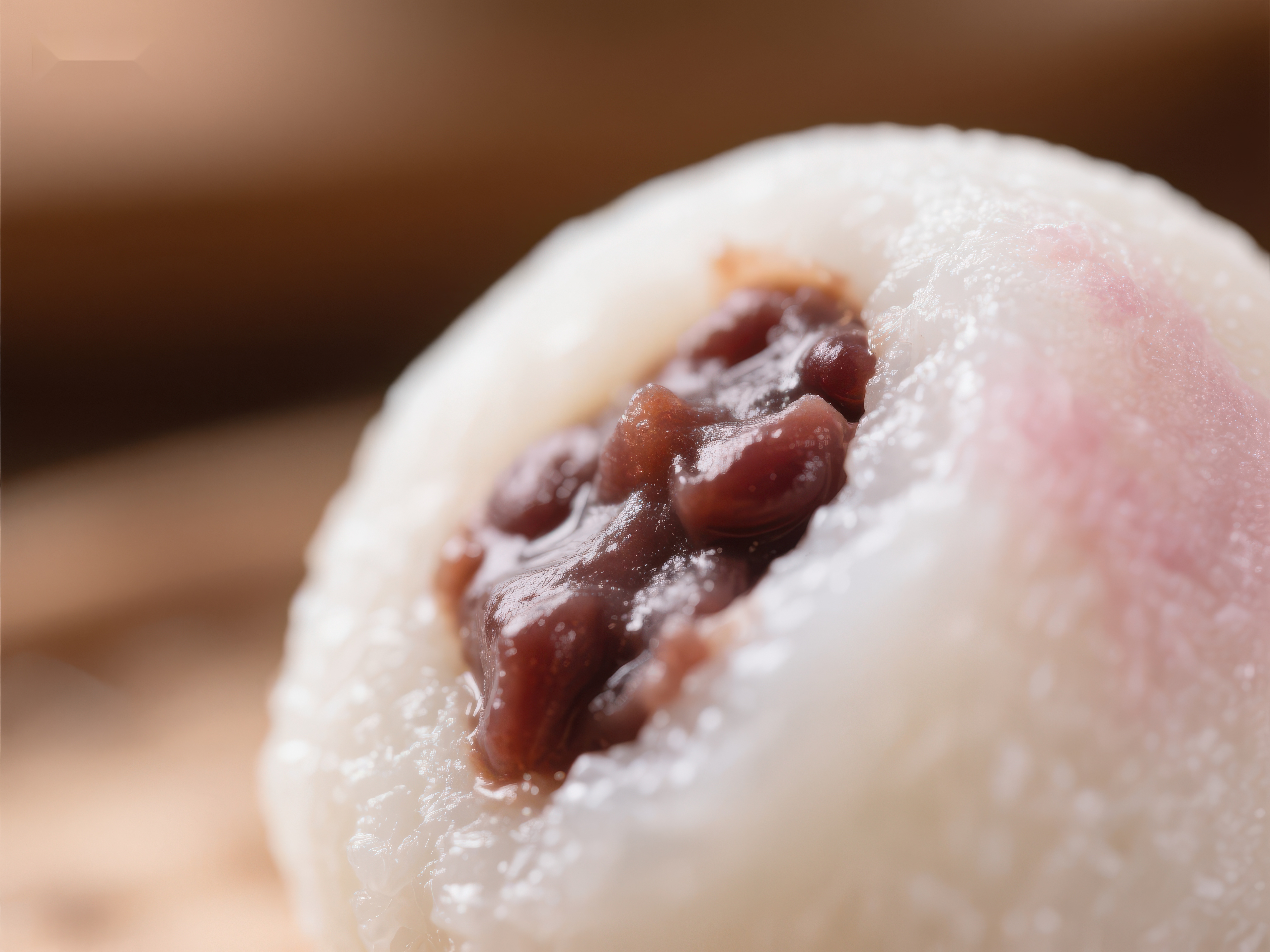 红豆馅糯米团特写素材