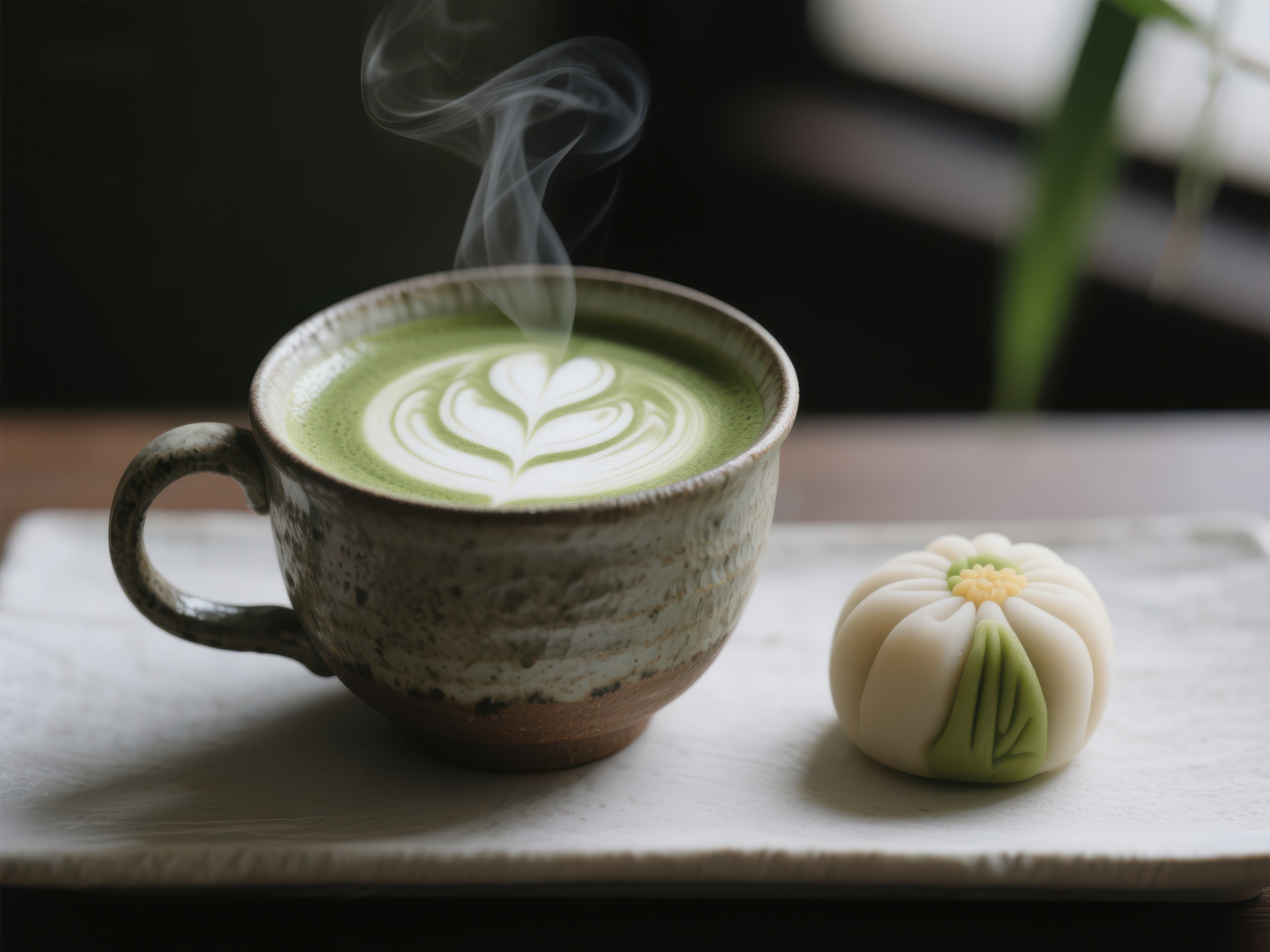 抹茶与和菓子的静谧时光素材