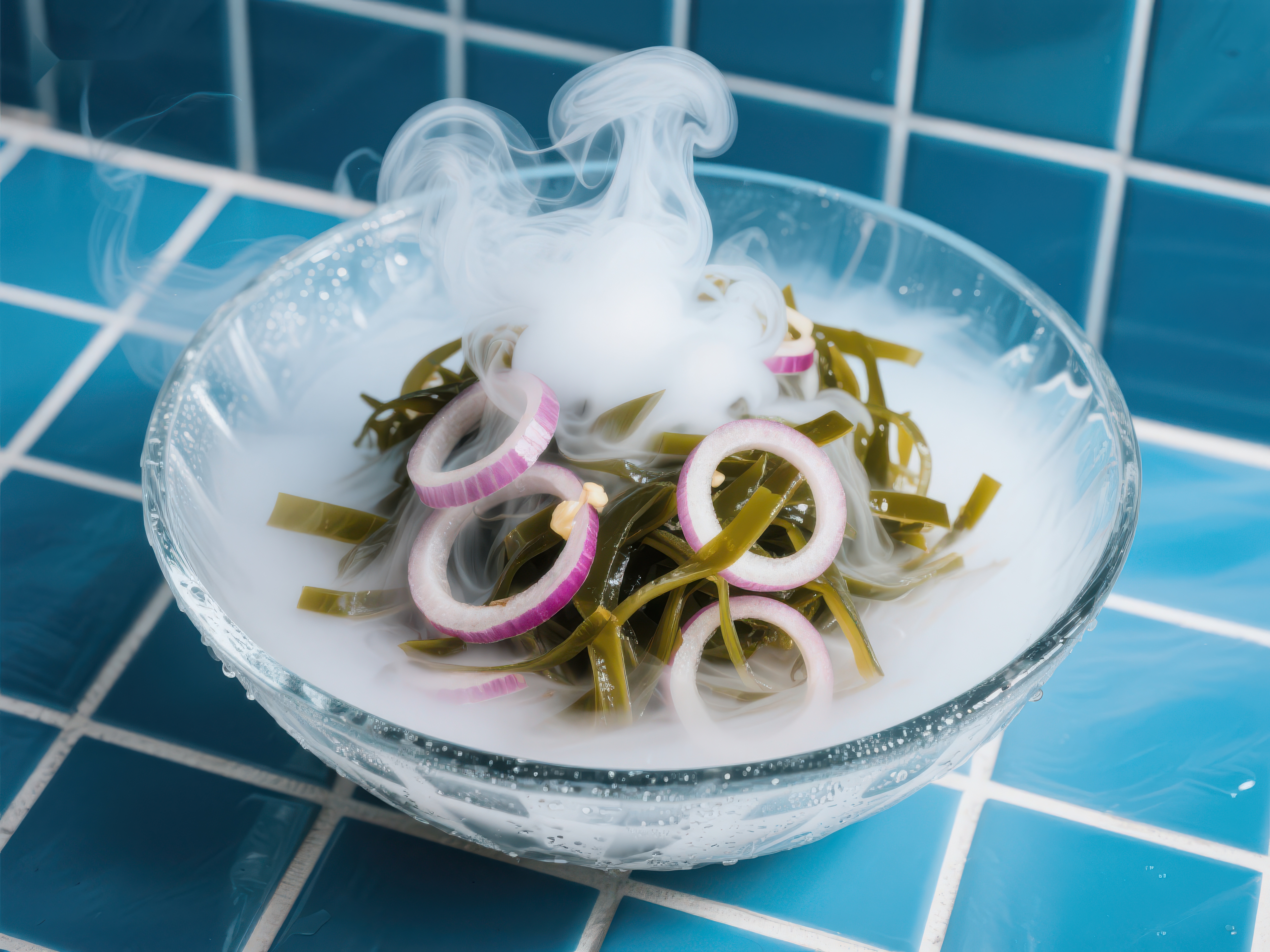 海带洋葱泡菜蒸汽袅袅素材
