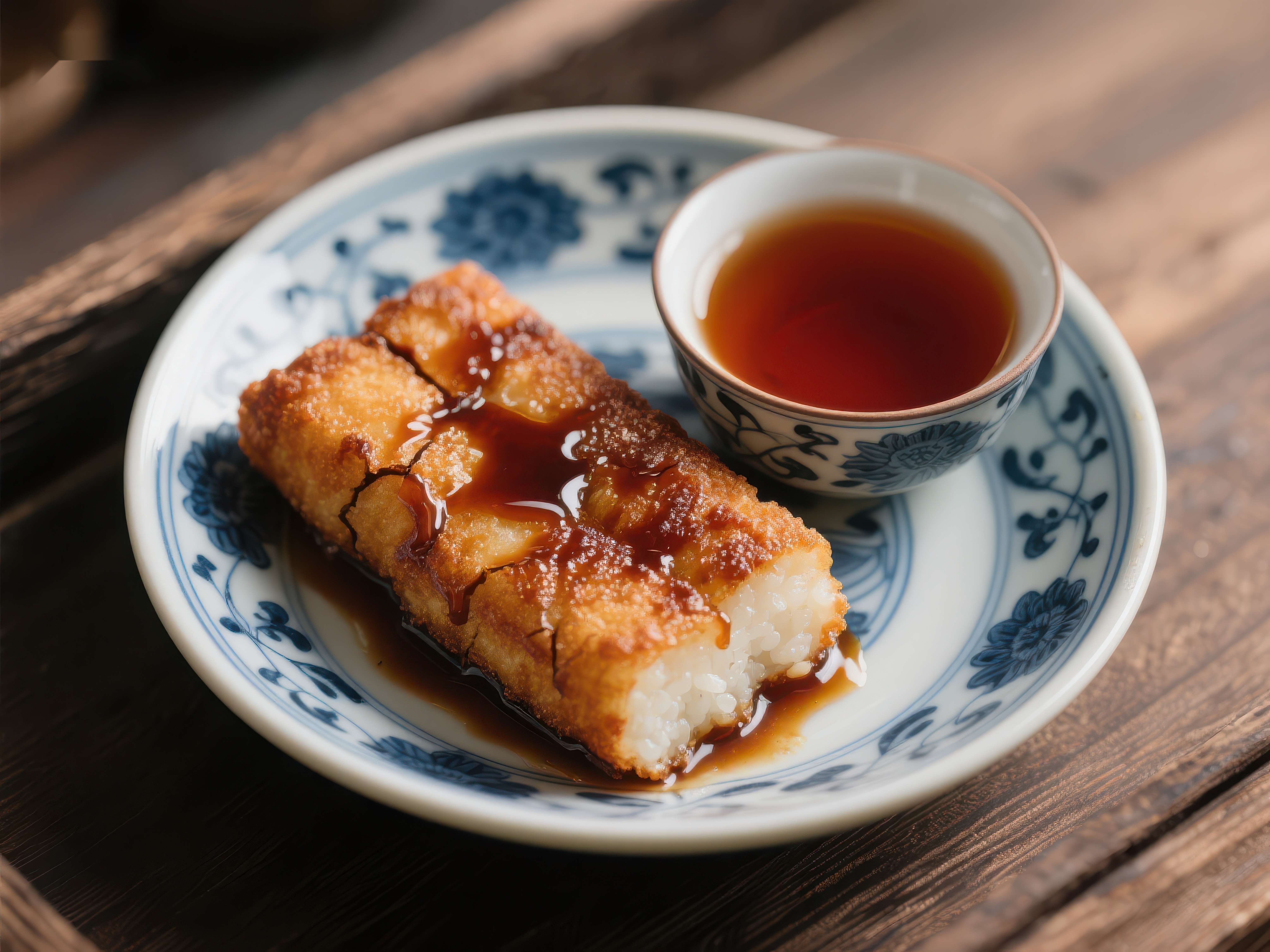 煎炸糕点配酱油碟素材