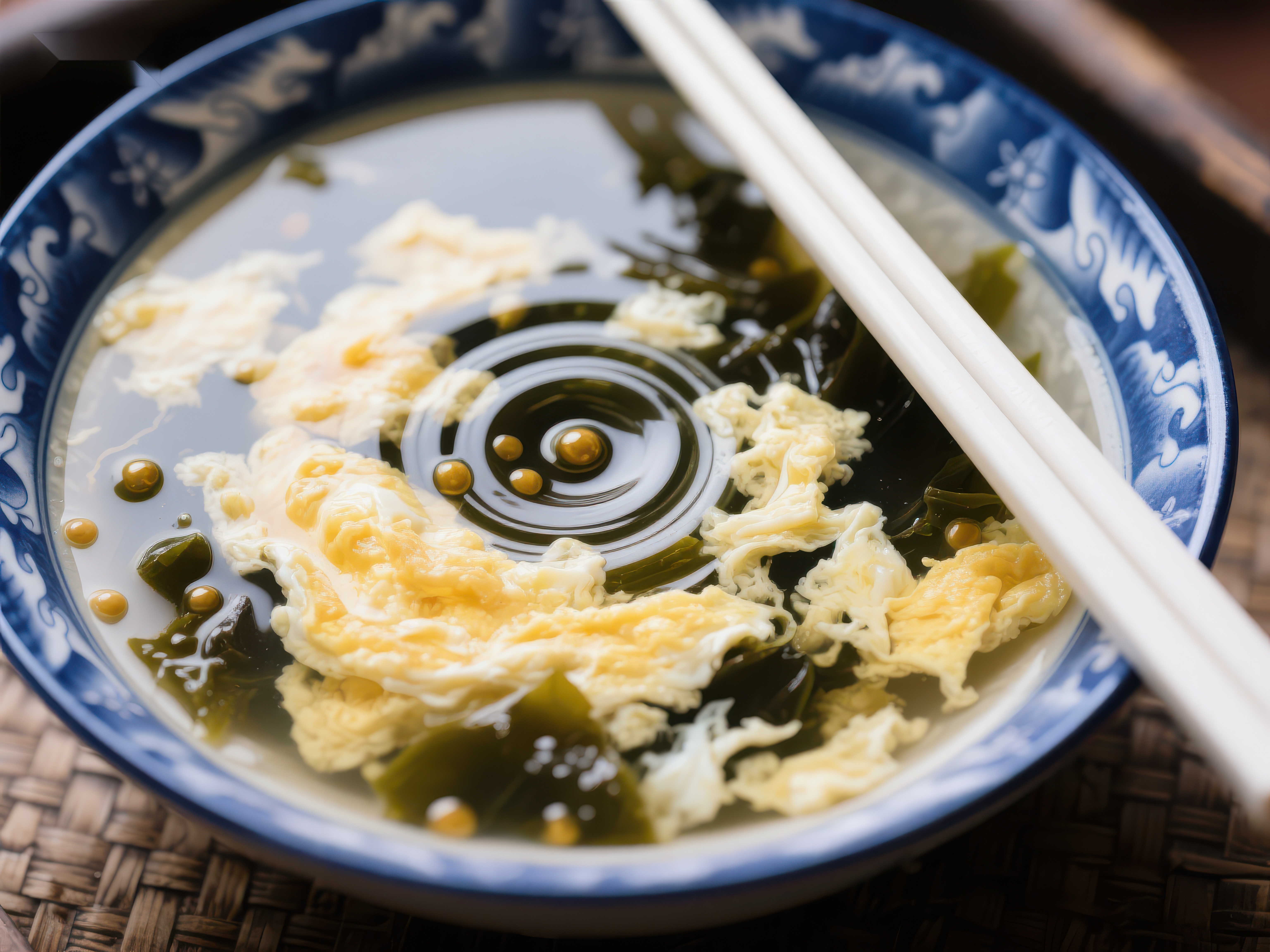 海带蛋花汤筷子点缀素材
