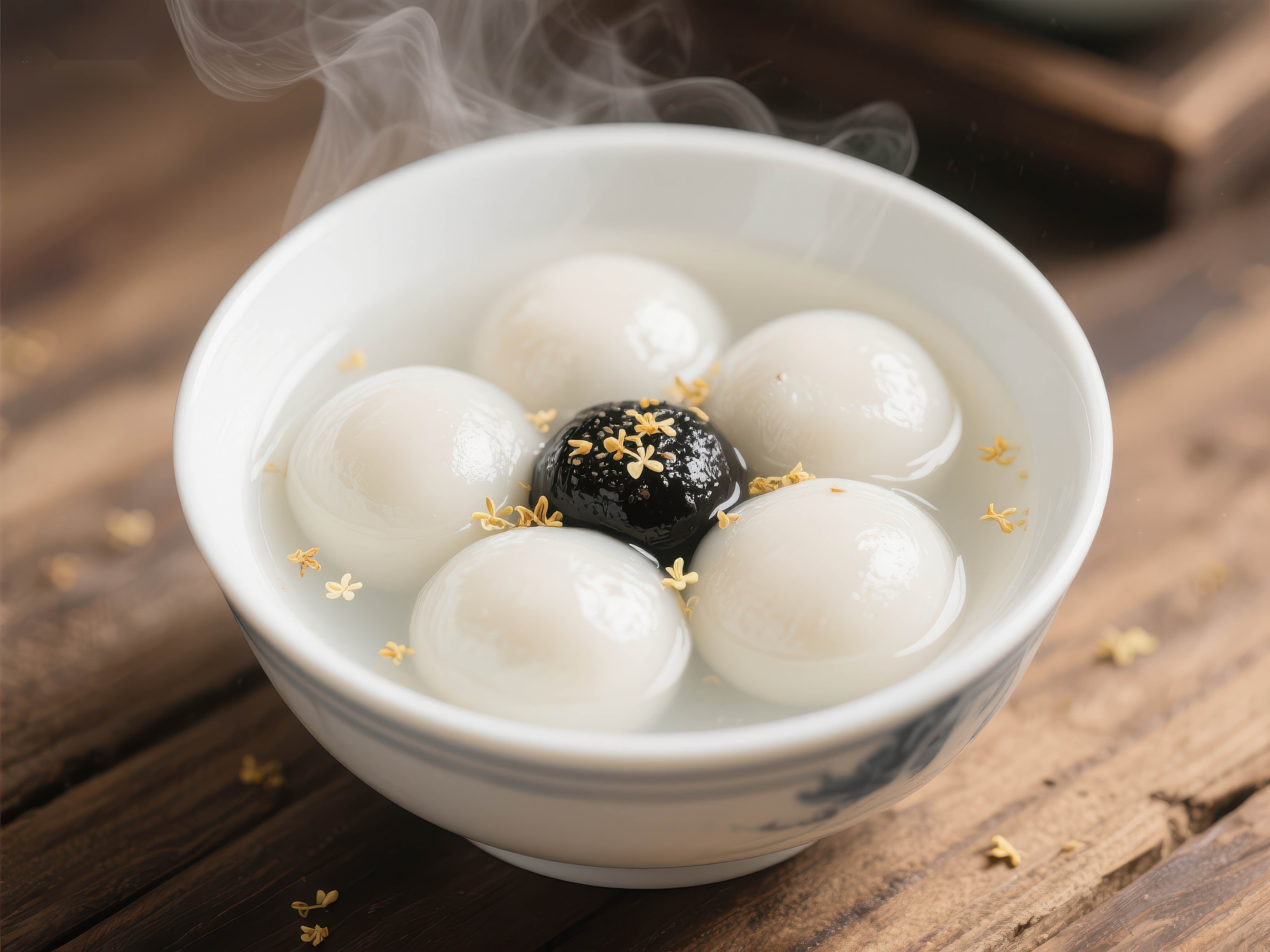 热腾汤圆甜蜜黑芝麻馅素材