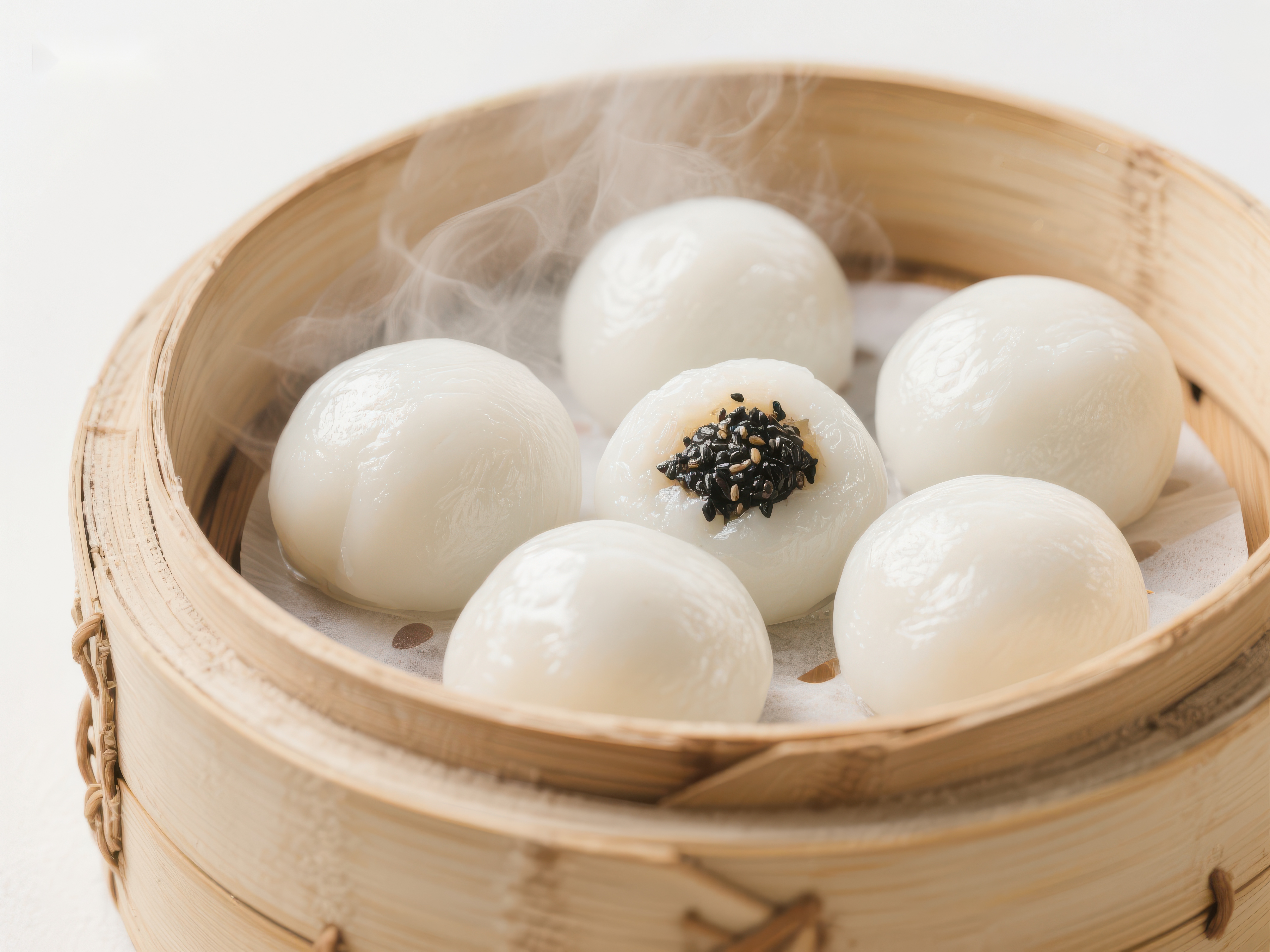 热气腾腾的蒸笼小点心素材