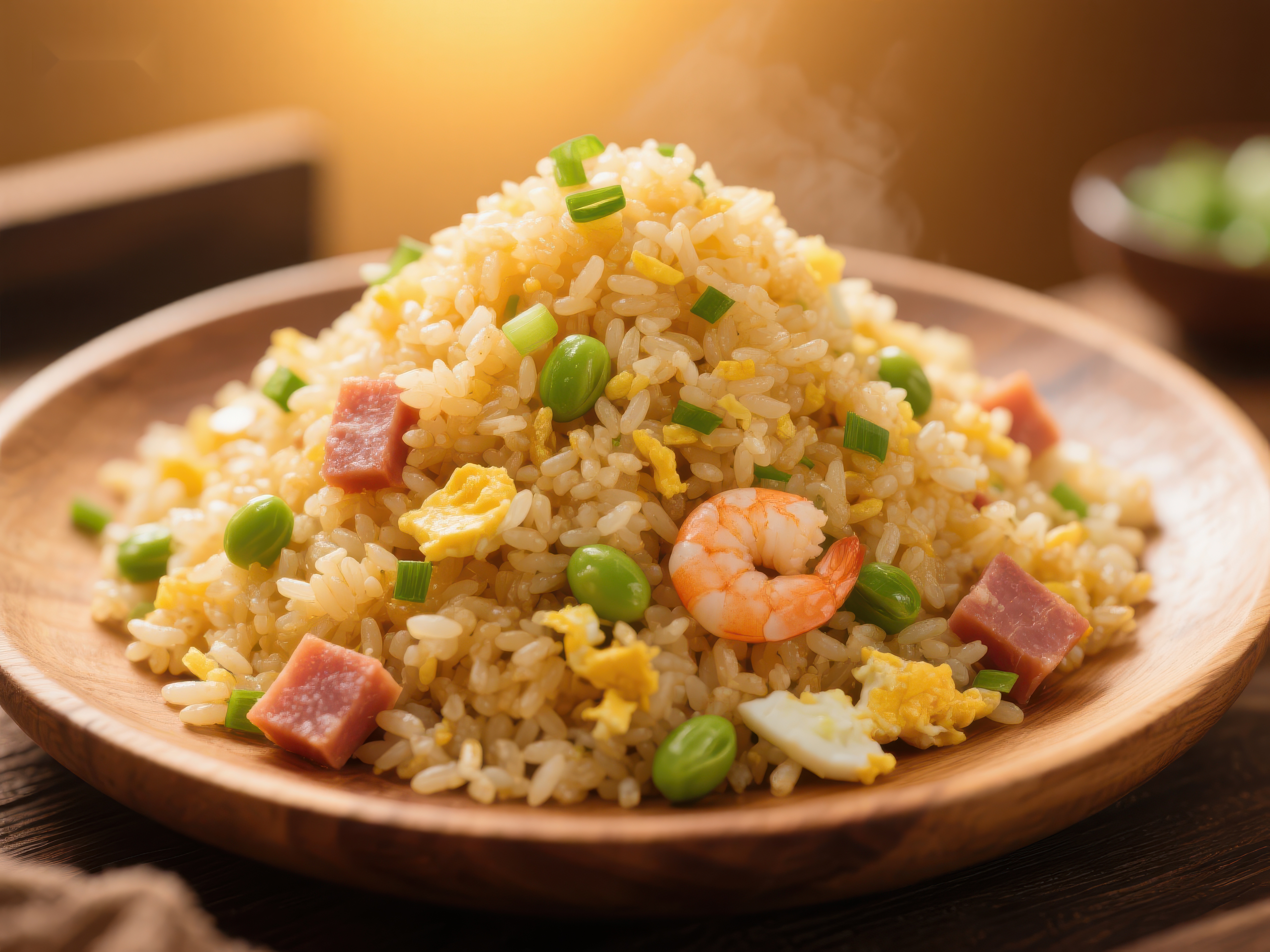 美味炒饭虾仁豌豆点缀素材