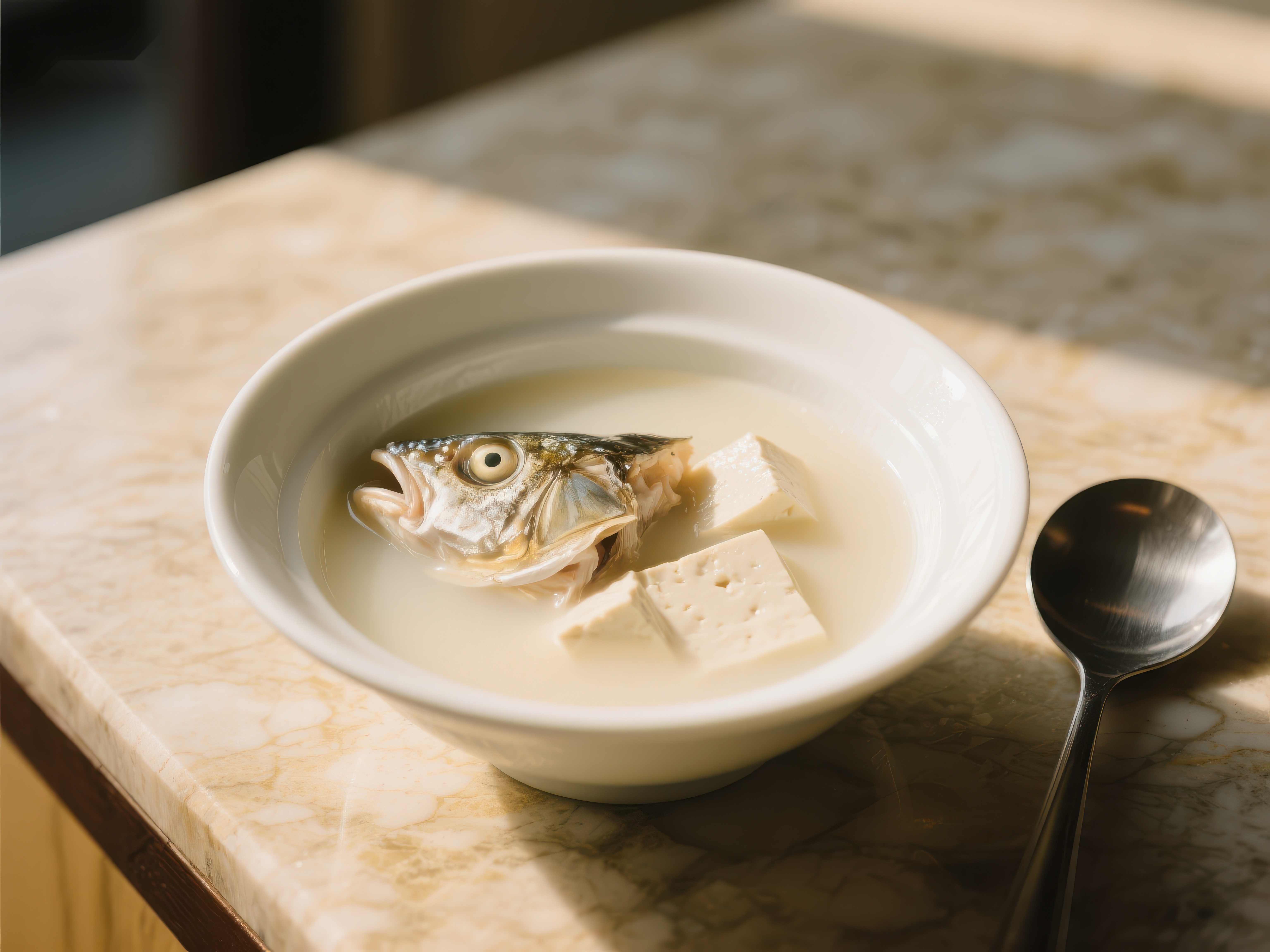 鱼头豆腐汤清新美味素材