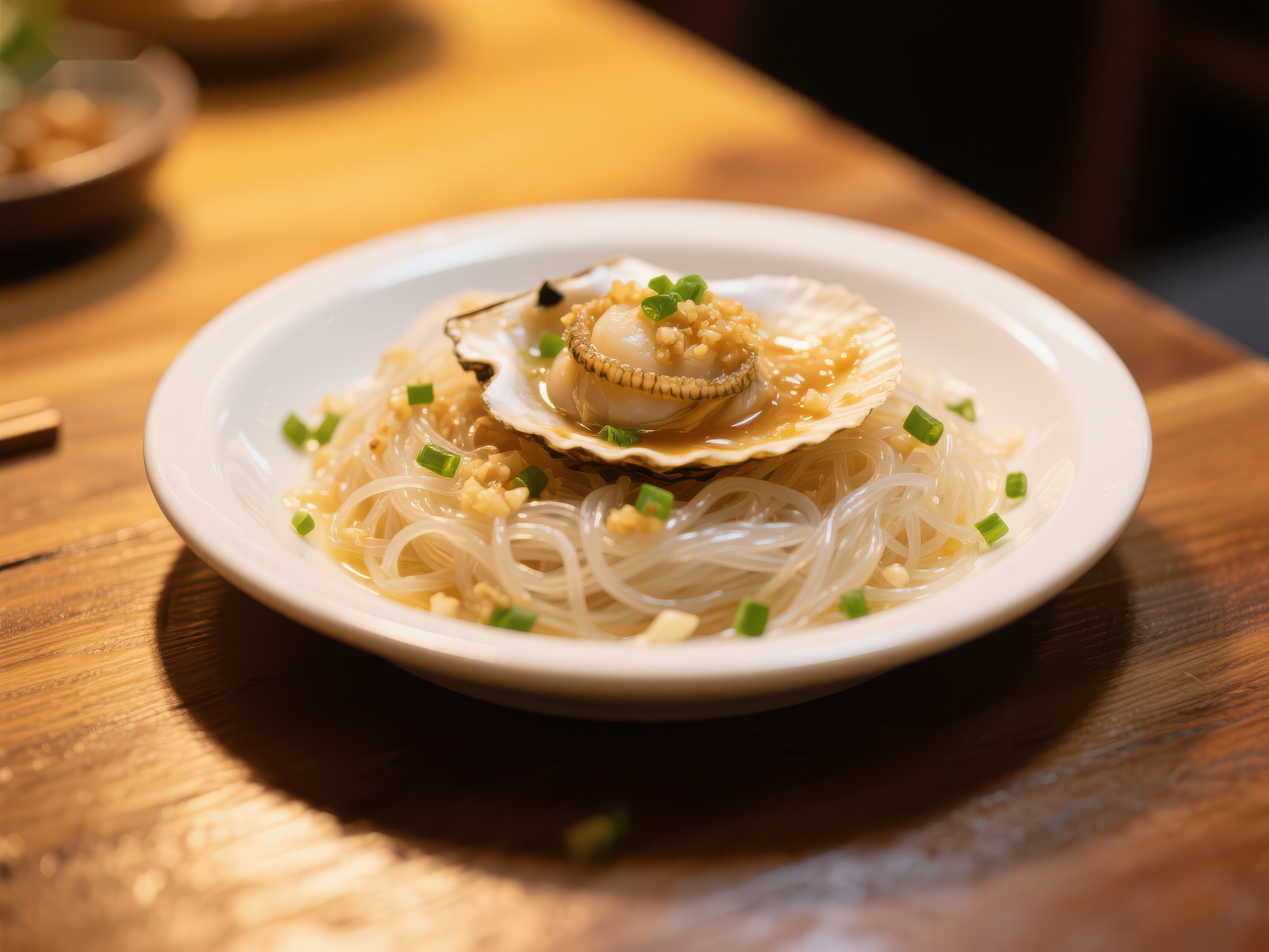 扇贝粉丝蒸菜清新美味素材