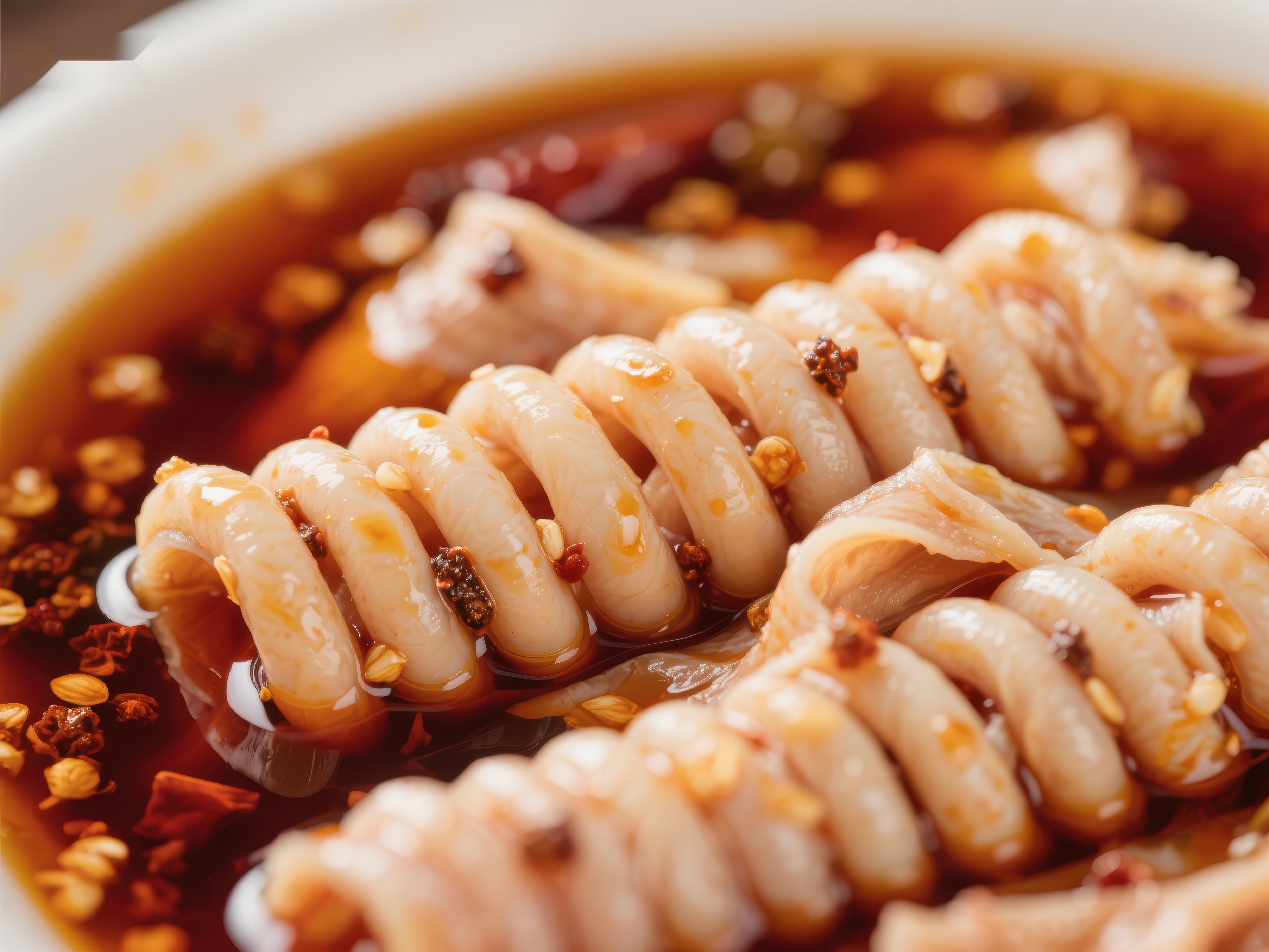 麻辣鱿鱼卷鲜香四溢的美食素材