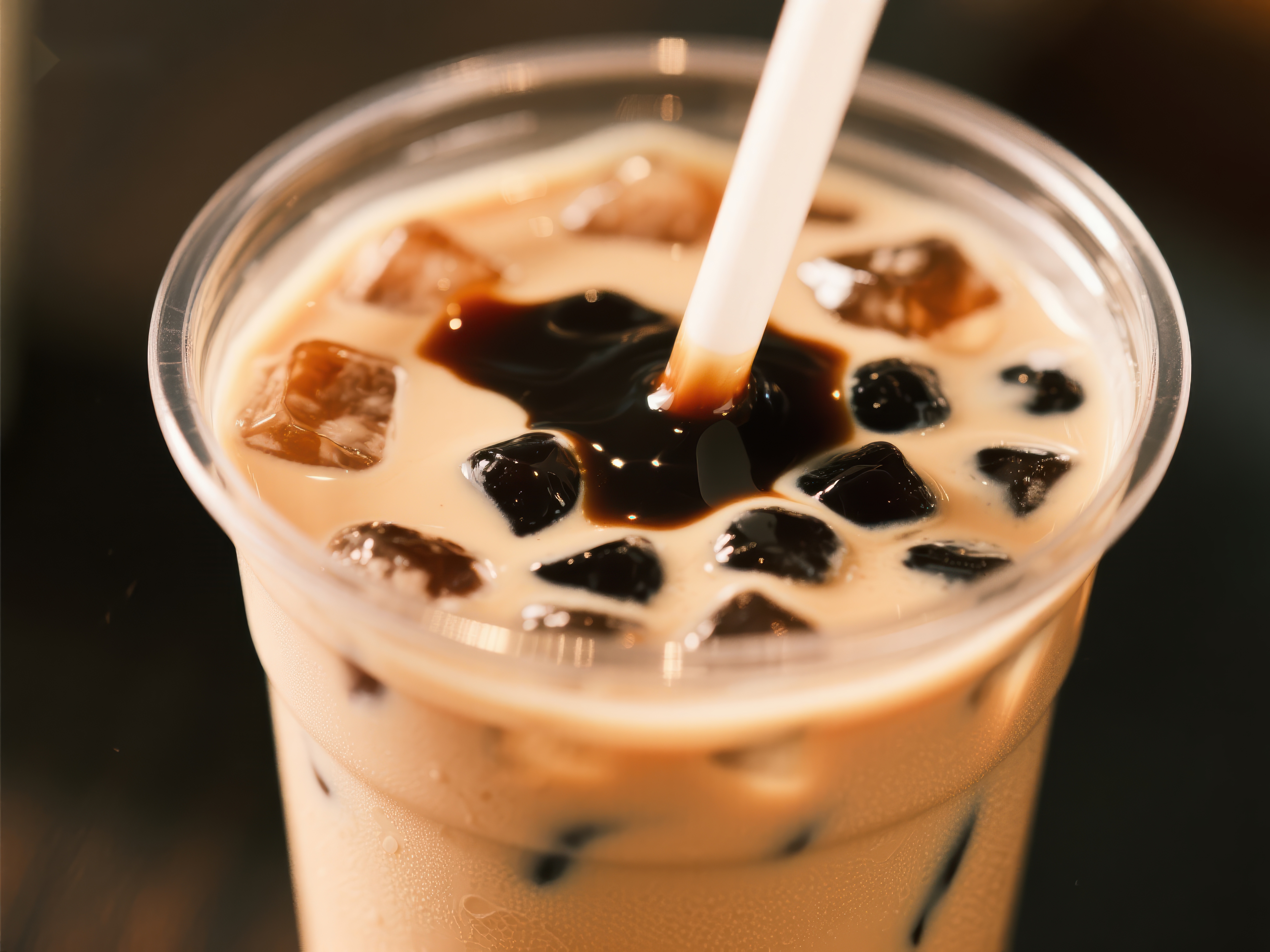 冰奶茶与珍珠的完美结合素材