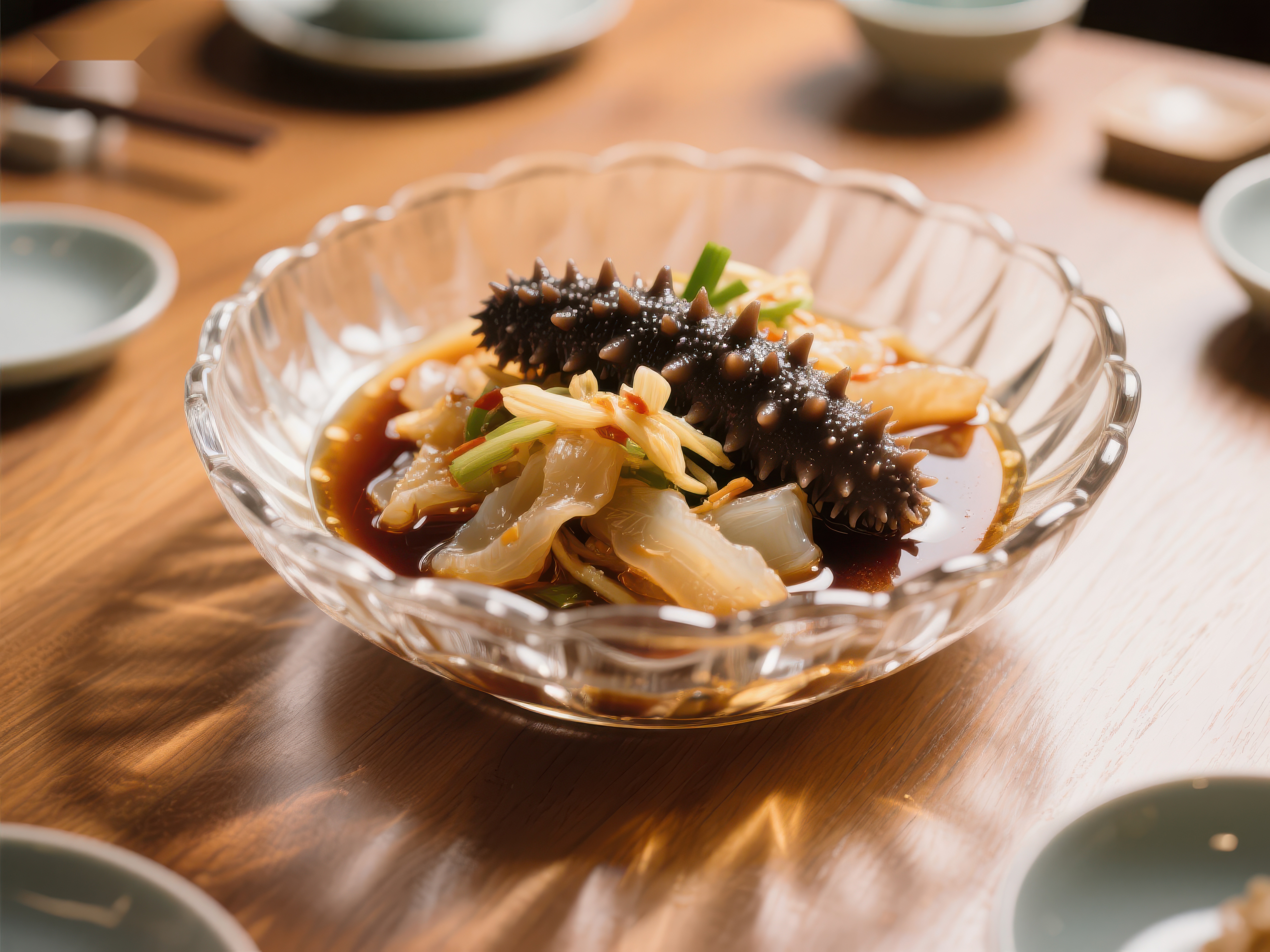 海参拌菜精致中式美食素材