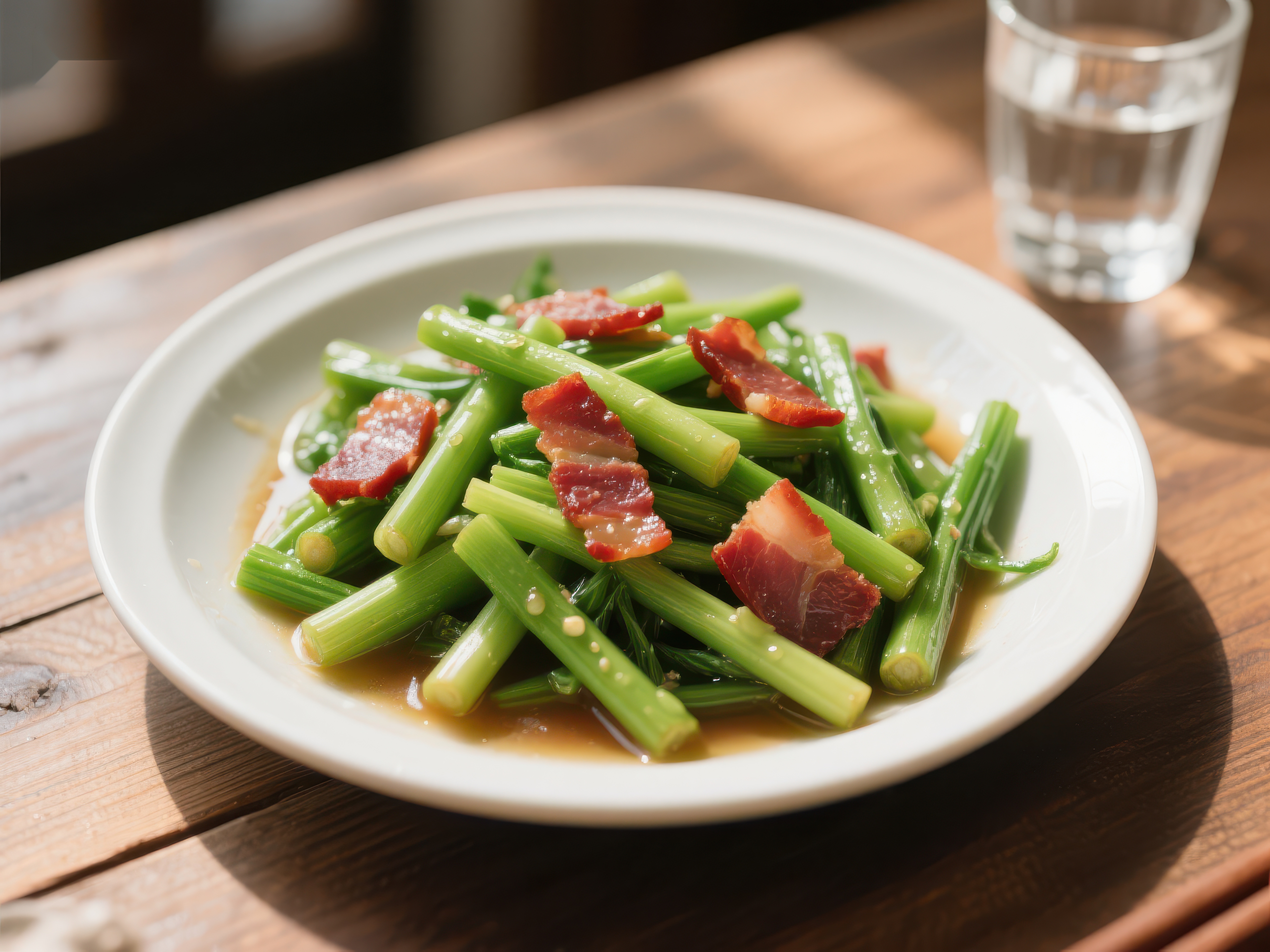蒜薹炒腊肉美味家常菜素材