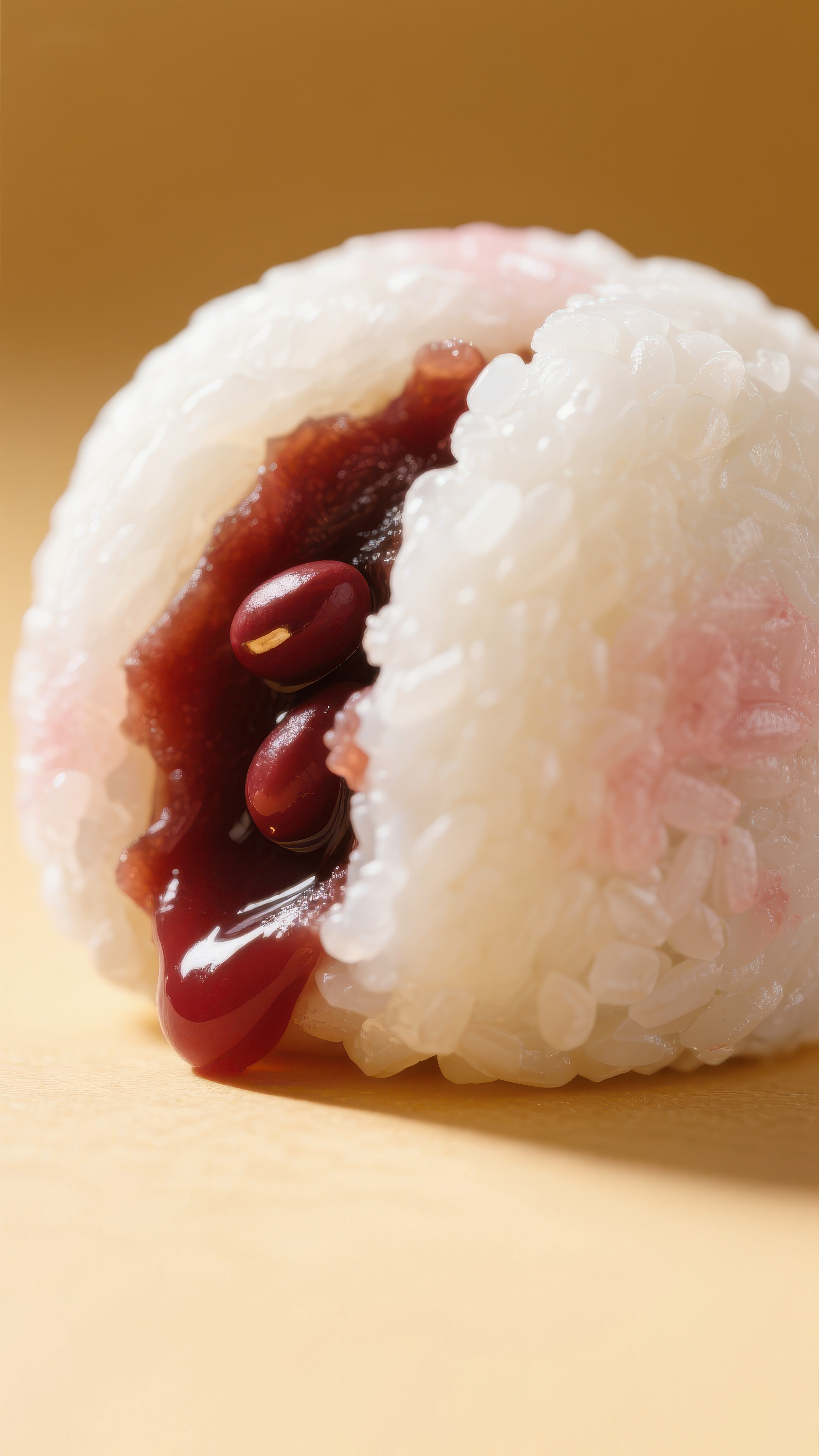 红豆馅糯米团特写素材