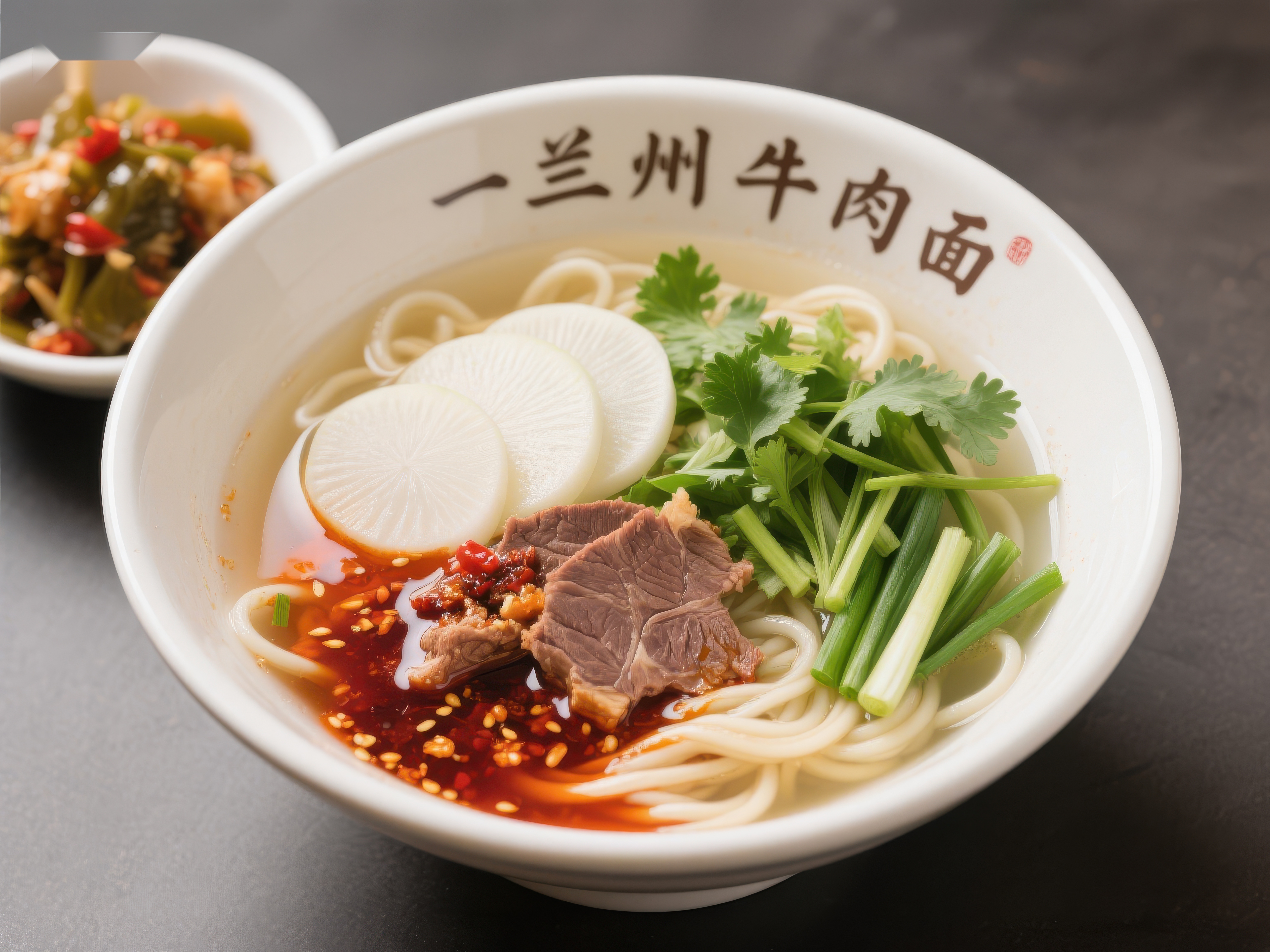 兰州牛肉面热腾美味的传统佳肴素材