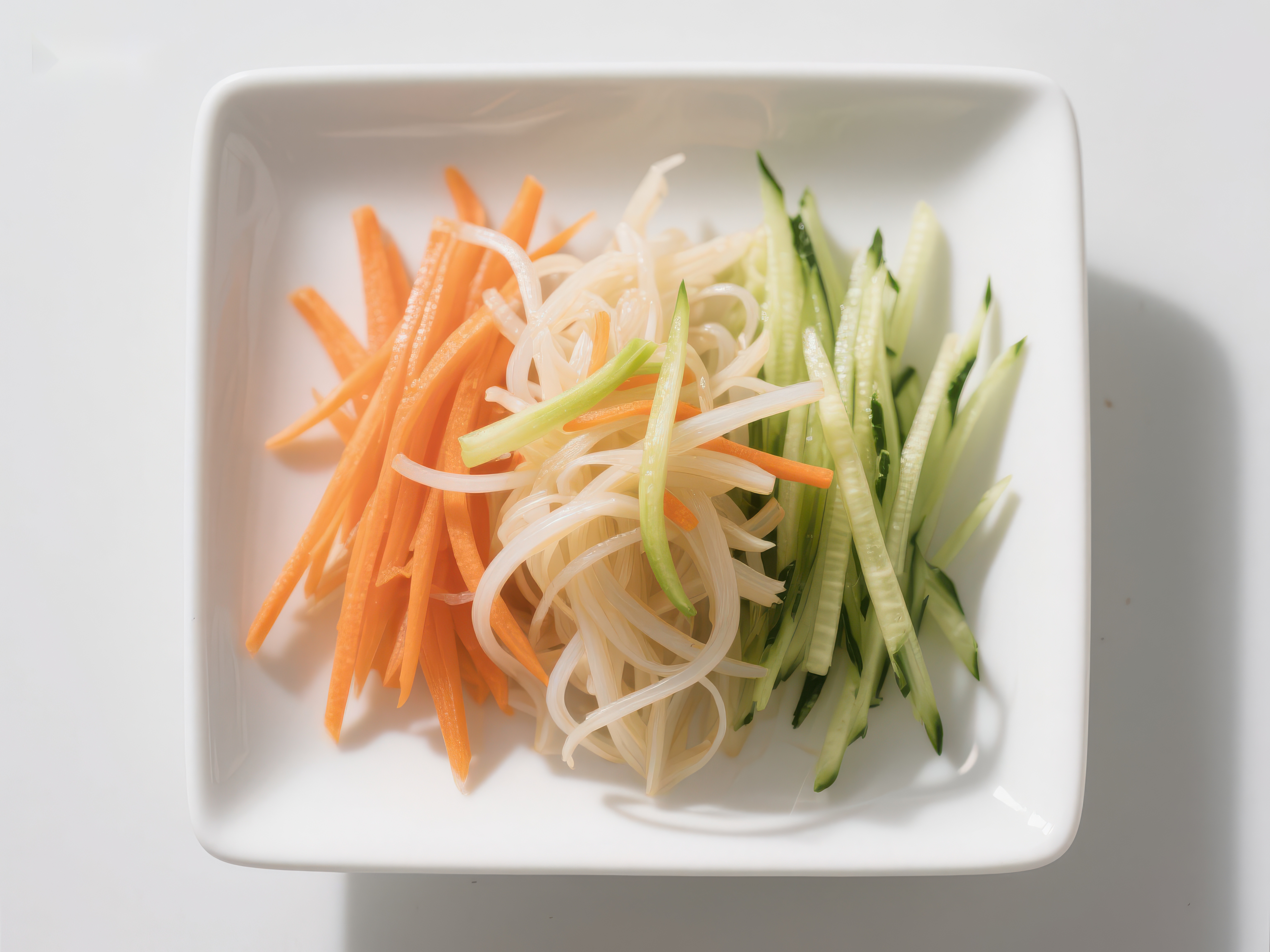 胡萝卜黄瓜豆芽切丝摆盘素材